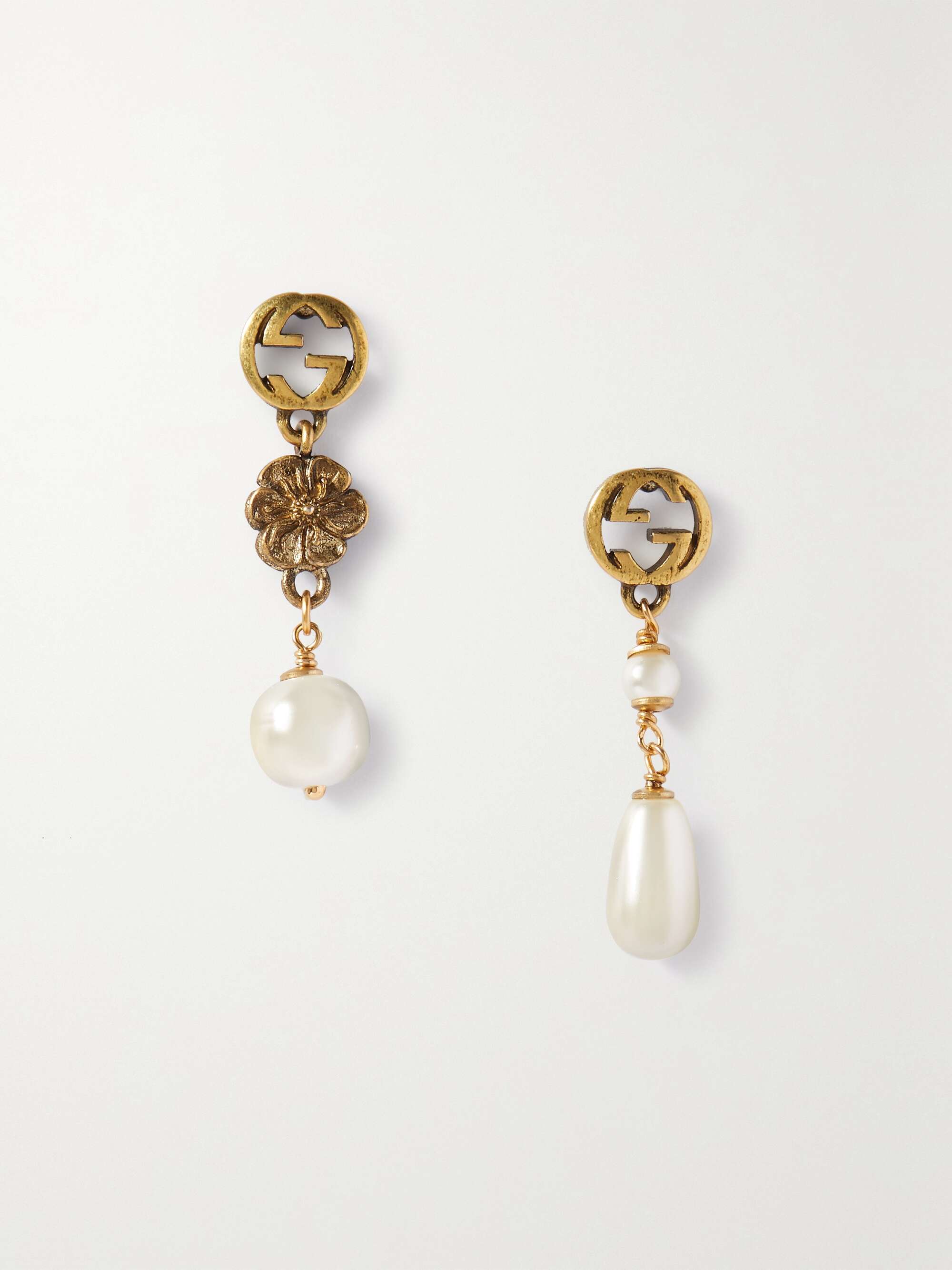 GG earrings with faux pearls in gold - Gucci