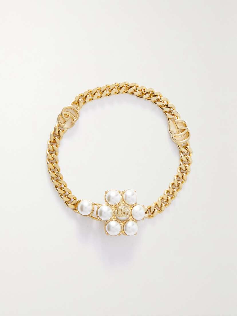 Gucci tone Faux Pearl Bracelet