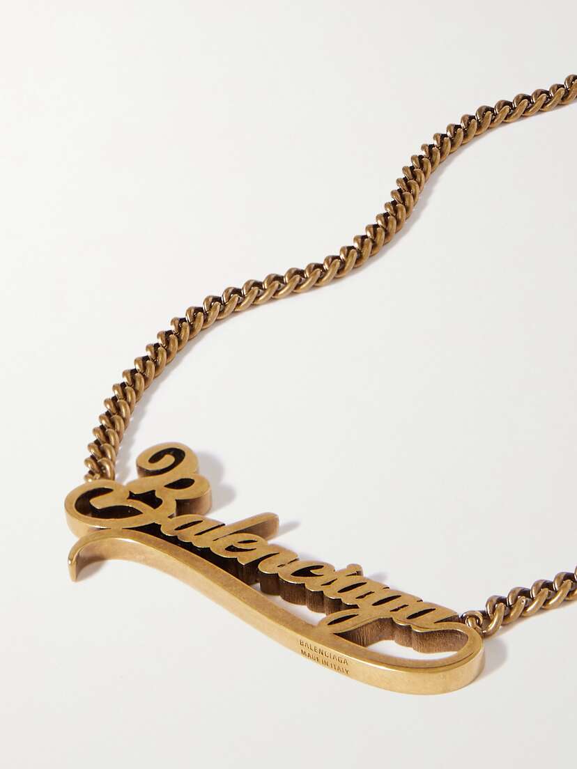 Balenciaga Typo Valentine Gold-tone Necklace