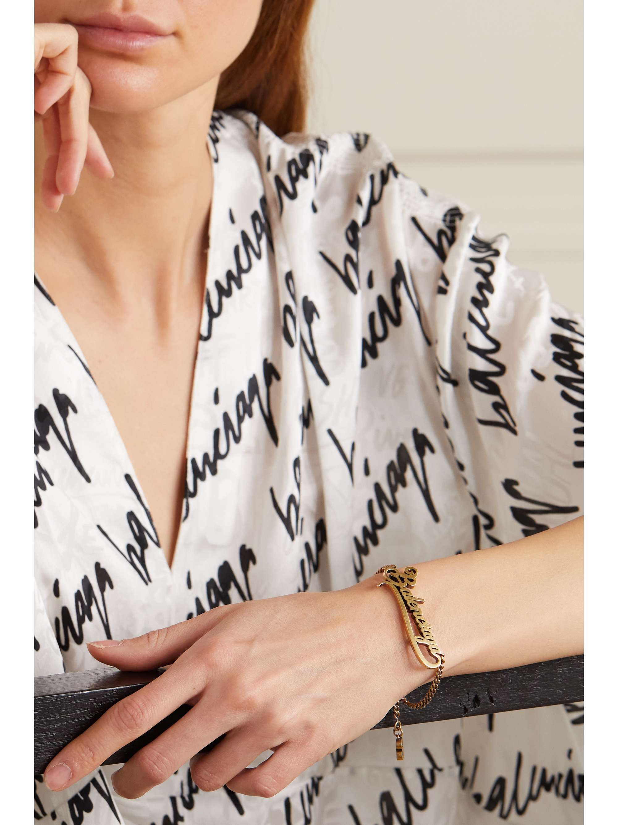 BALENCIAGA Typo Valentine gold-tone bracelet