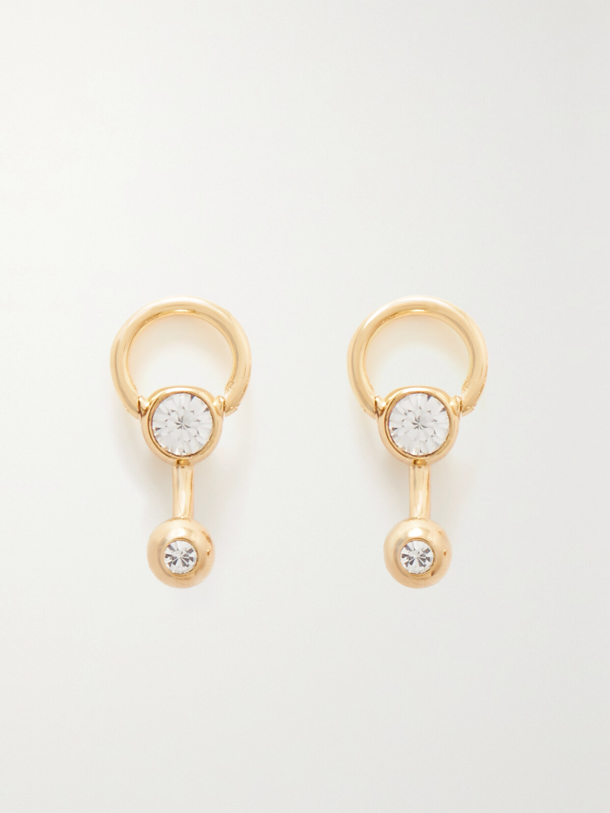 Balenciaga - Force Ball Gold-plated Crystal Earrings - one size