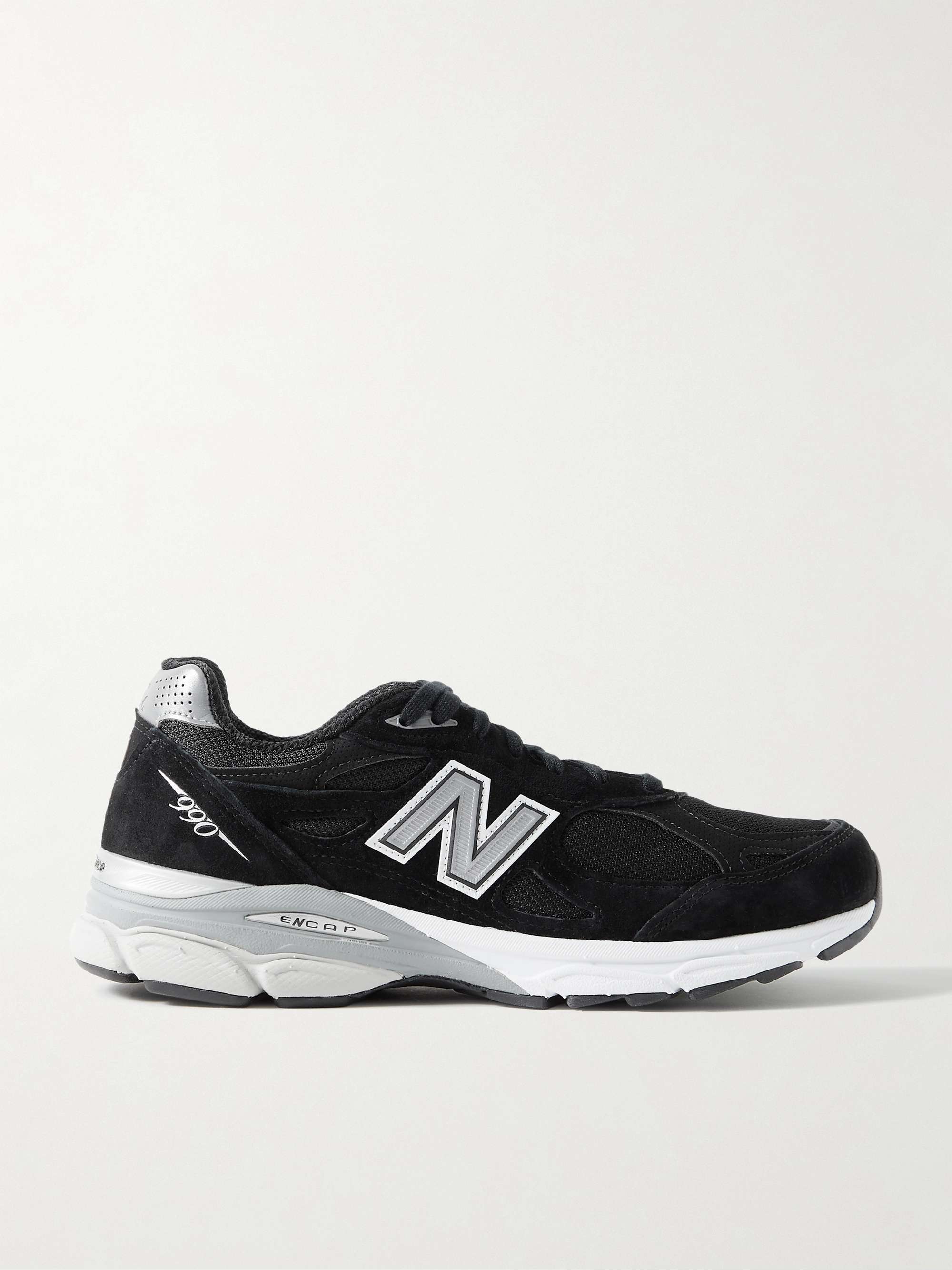 New balance 990 leather mesh sneakers shop