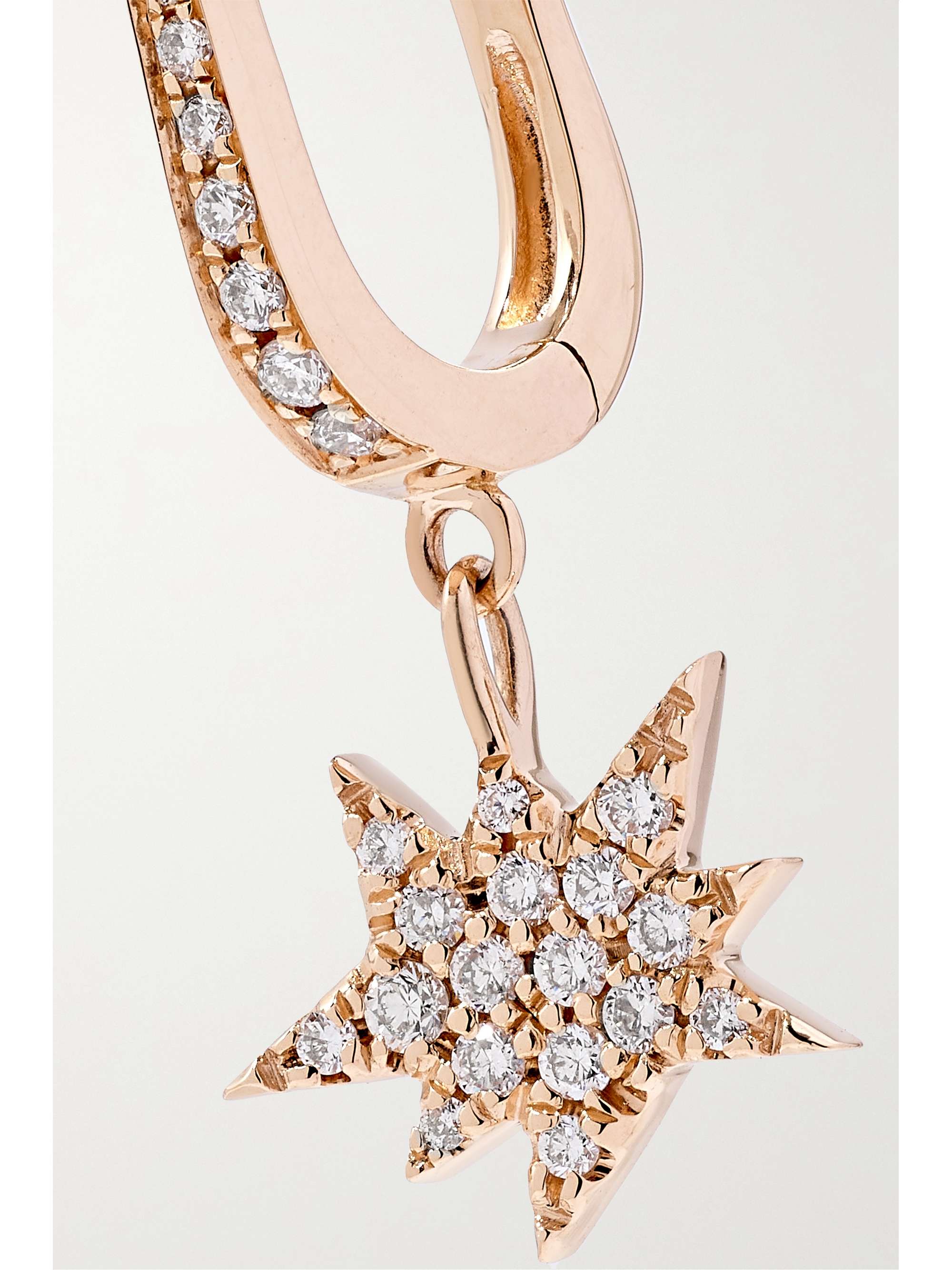 DIANE KORDAS 18-karat rose gold diamond single earring