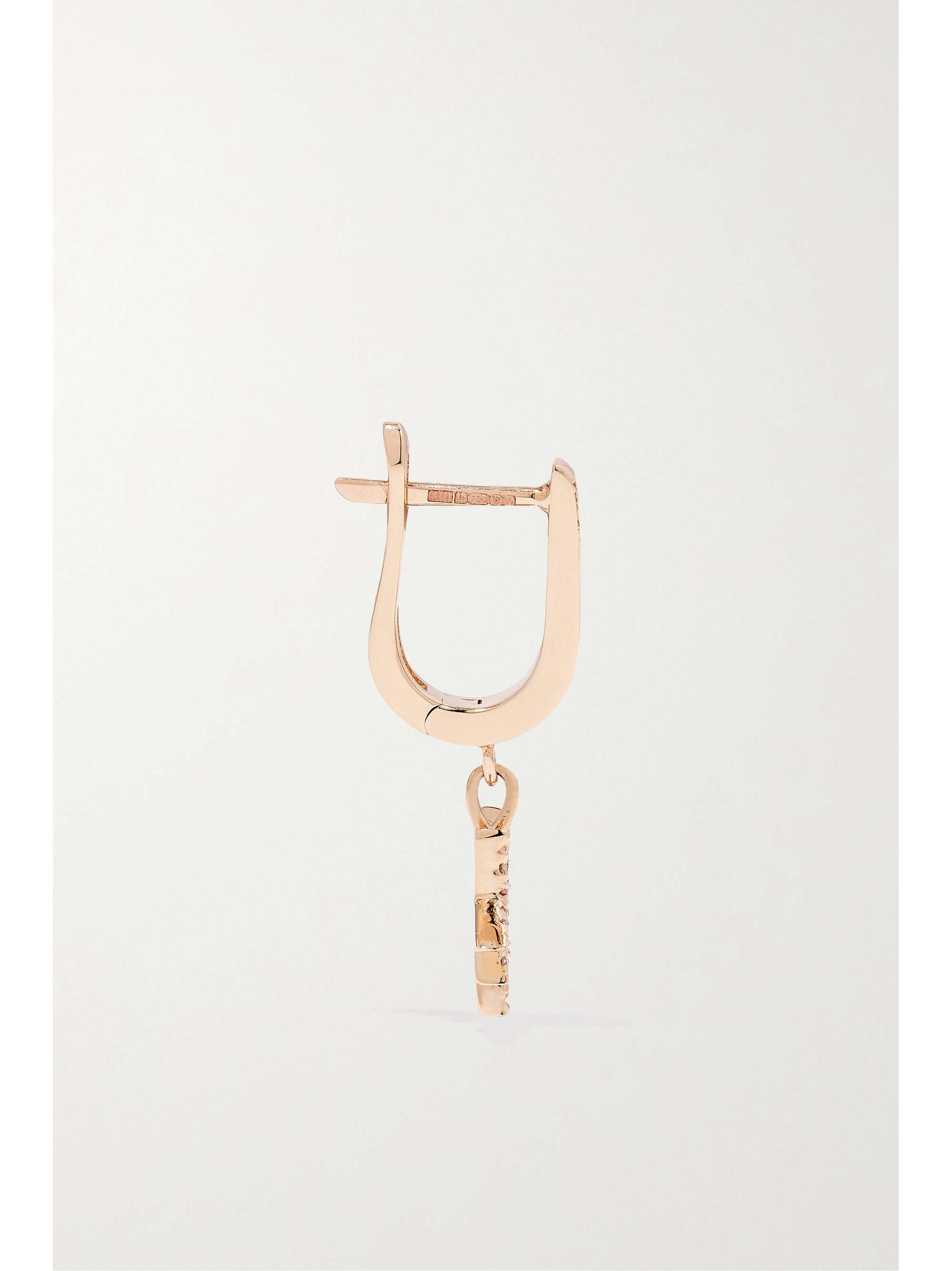 DIANE KORDAS 18-karat rose gold diamond single earring