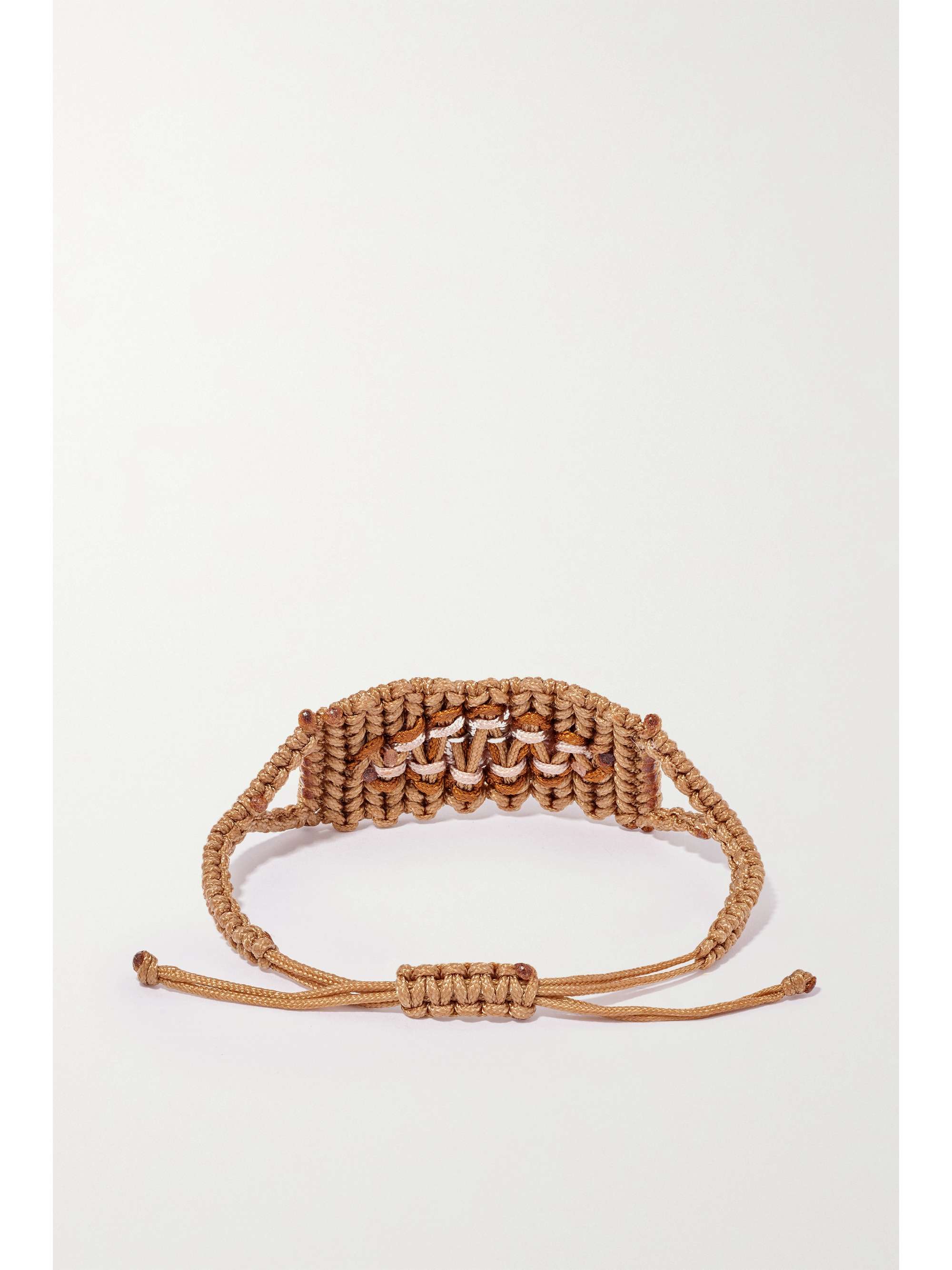 DIANE KORDAS Evil Eye woven cord, 14-karat white gold, diamond and sapphire bracelet
