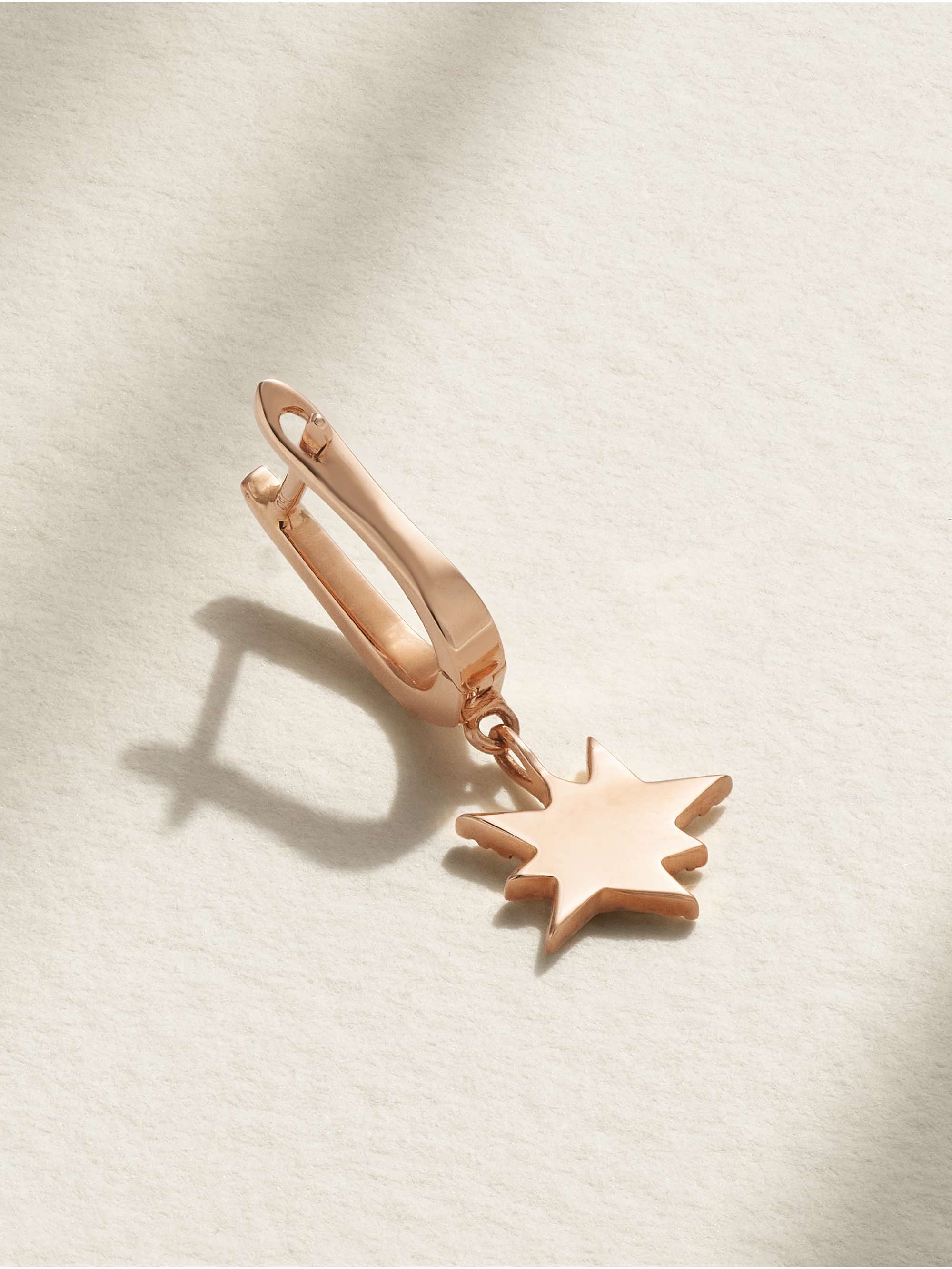 DIANE KORDAS 18-karat rose gold diamond single hoop earring
