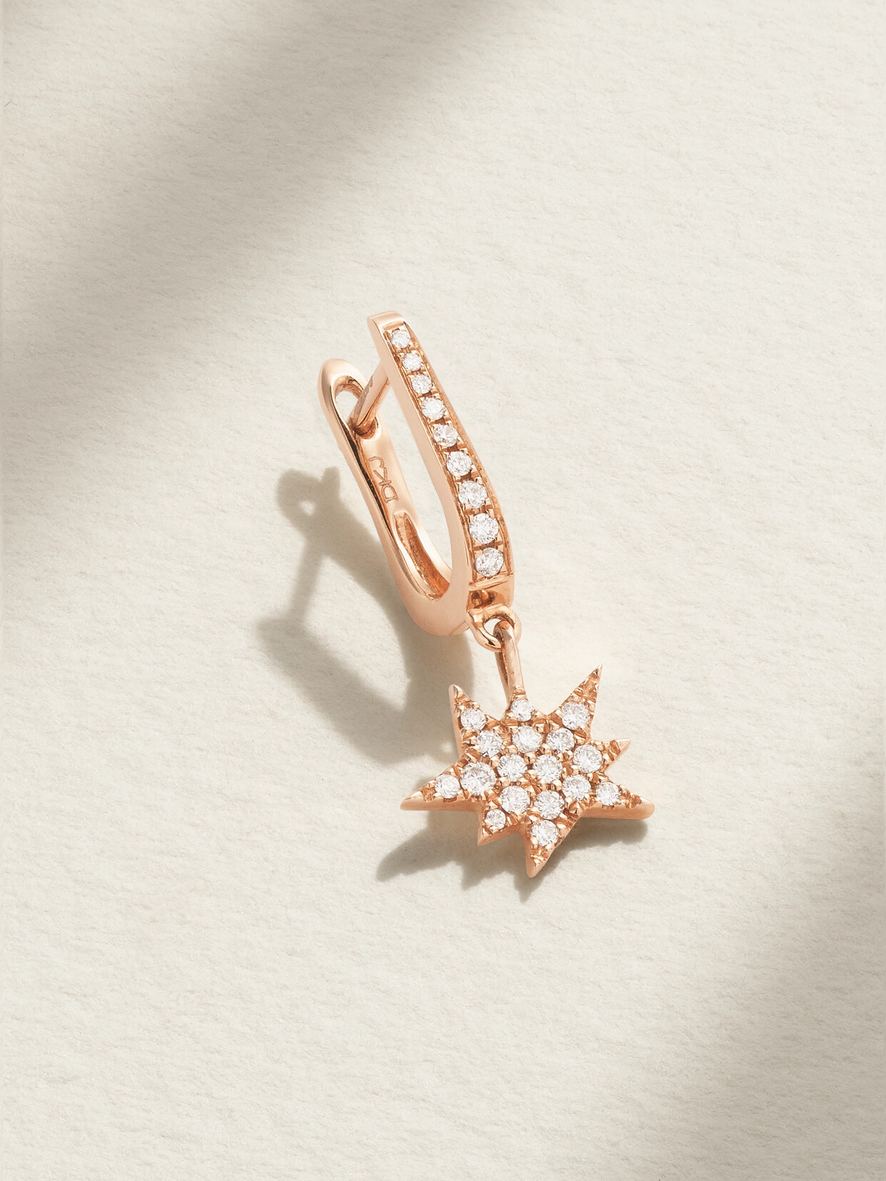 Diane Kordas - 18-karat Rose Gold Diamond Single Hoop Earring - one size 22 Awaiting product image