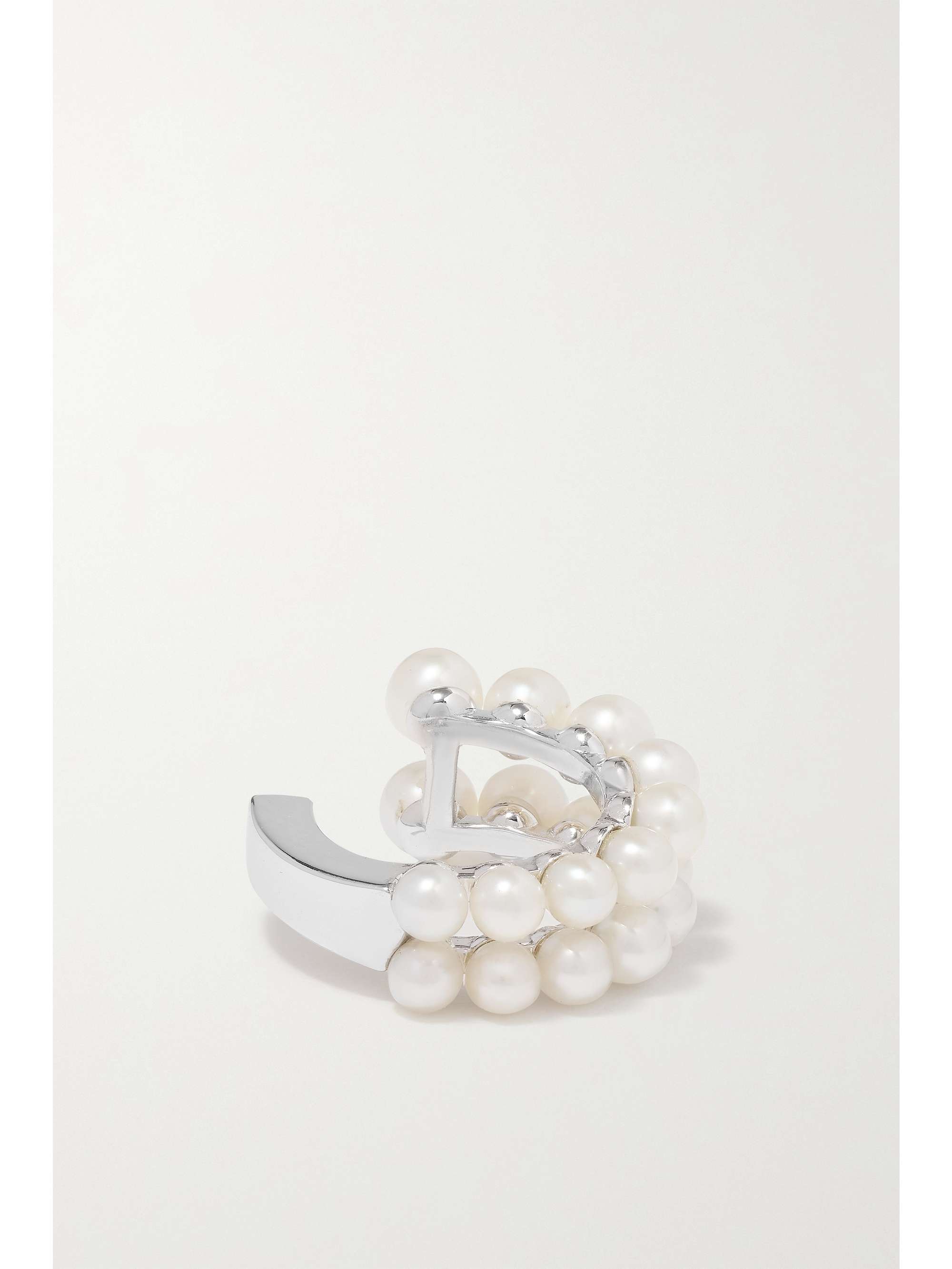 DIANE KORDAS 14-karat white gold pearl ear cuff