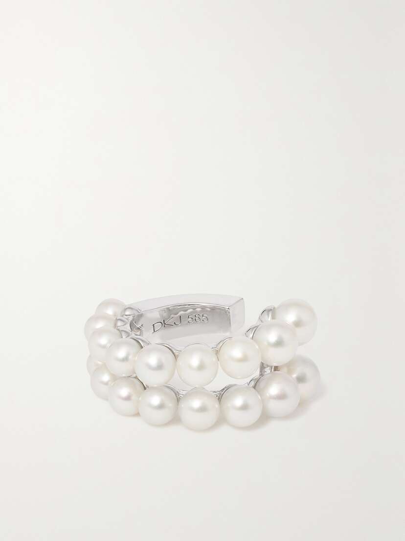Diane Kordas 14-karat White Gold Pearl Ear Cuff
