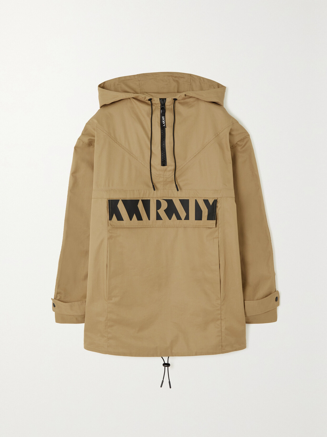 Aarmy Rain Slicker Hooded Printed Cotton-gabardine Jacket In Green