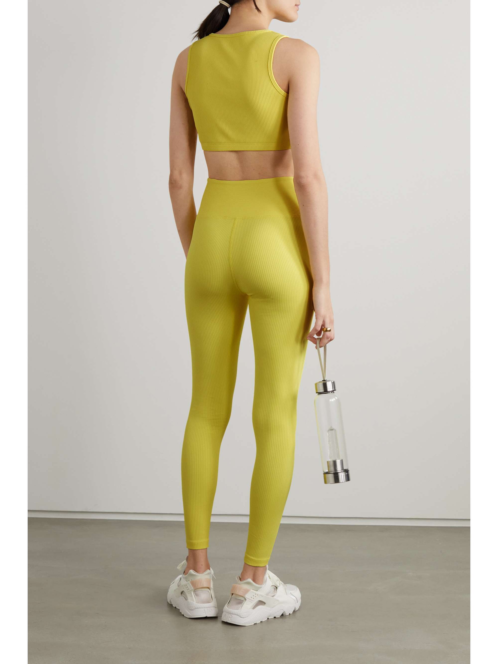 ribbed stretch-jersey leggings 