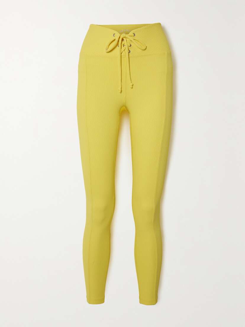 YEAR OF OURS Football Lace-up Ribbed Stretch-jersey Leggings