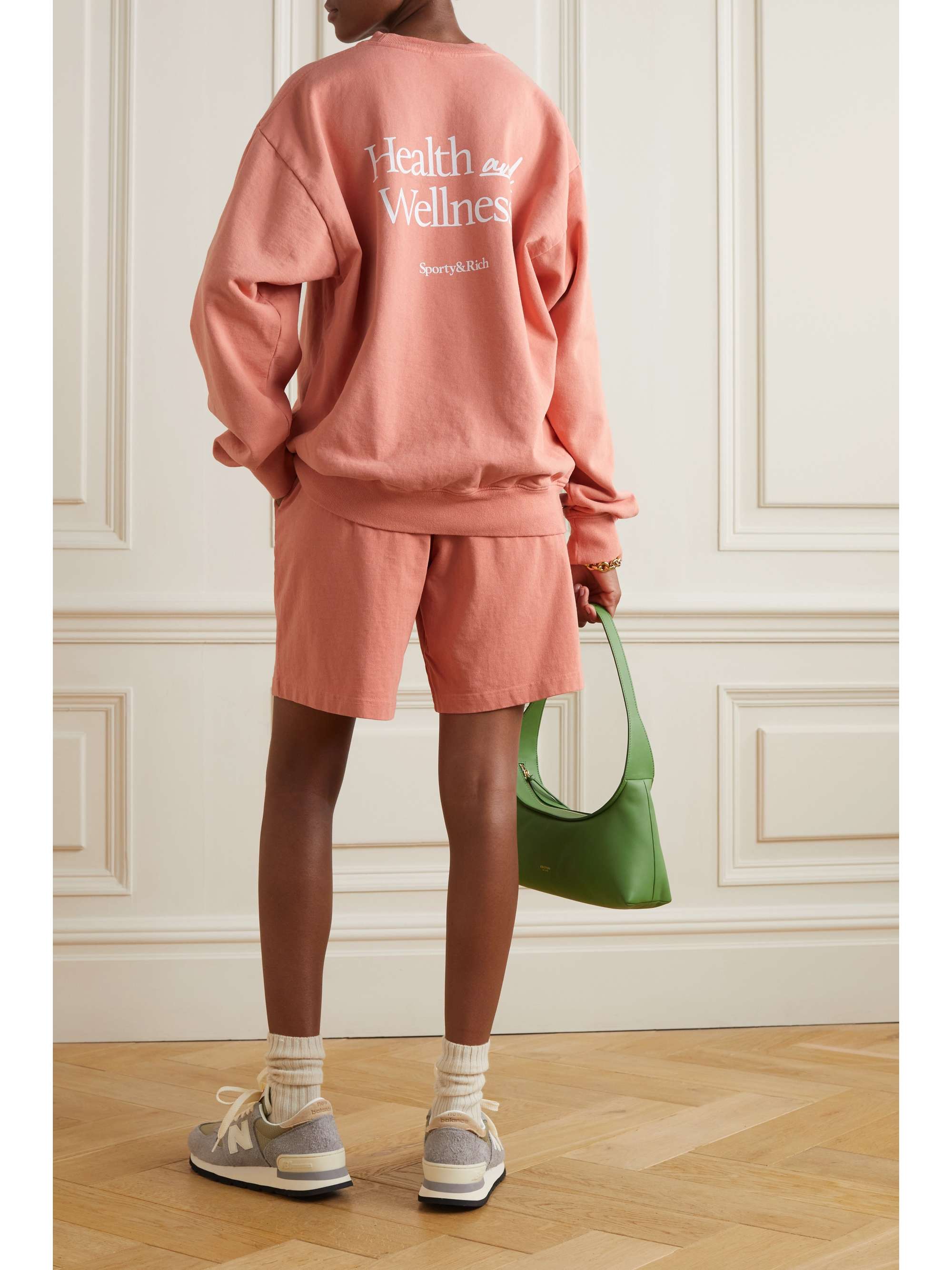 SPORTY & RICH New Health printed cotton-jersey sweatshirt