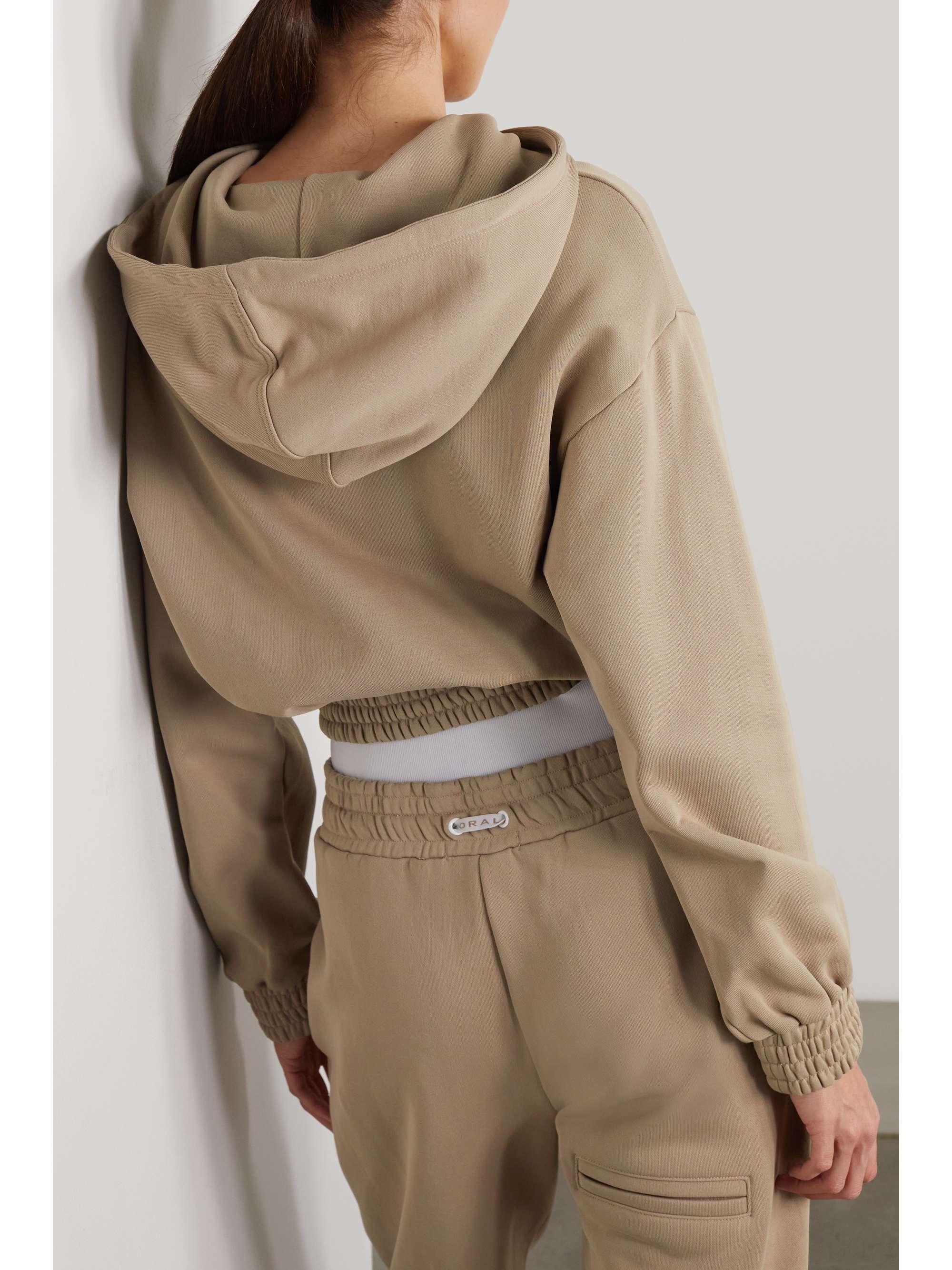 KORAL + David Koma Zelda Valo cropped jersey hoodie