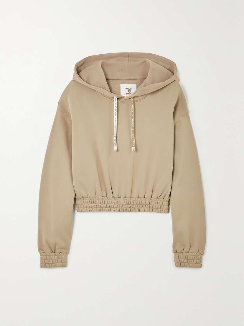 KORAL + David Koma Zelda Valo Cropped Jersey Hoodie