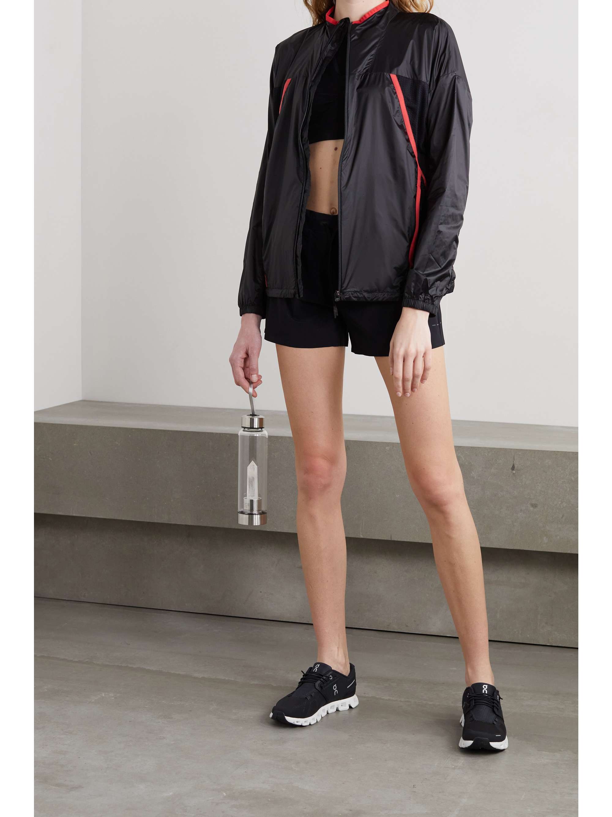 FALKE ERGONOMIC SPORT SYSTEM Grosgrain-trimmed shell and mesh jacket