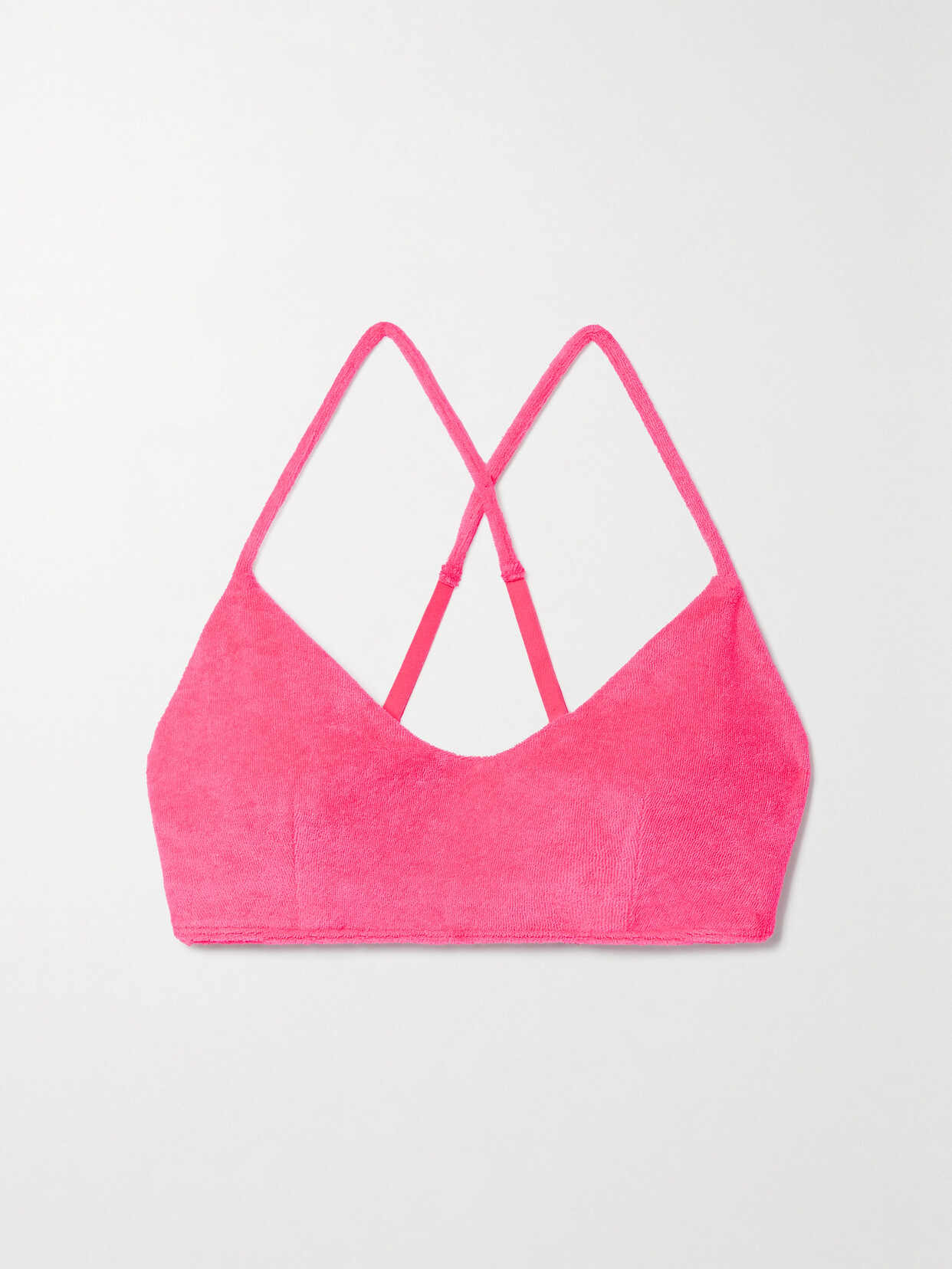 WSLY - Cotton-blend Terry Sports Bra - Pink