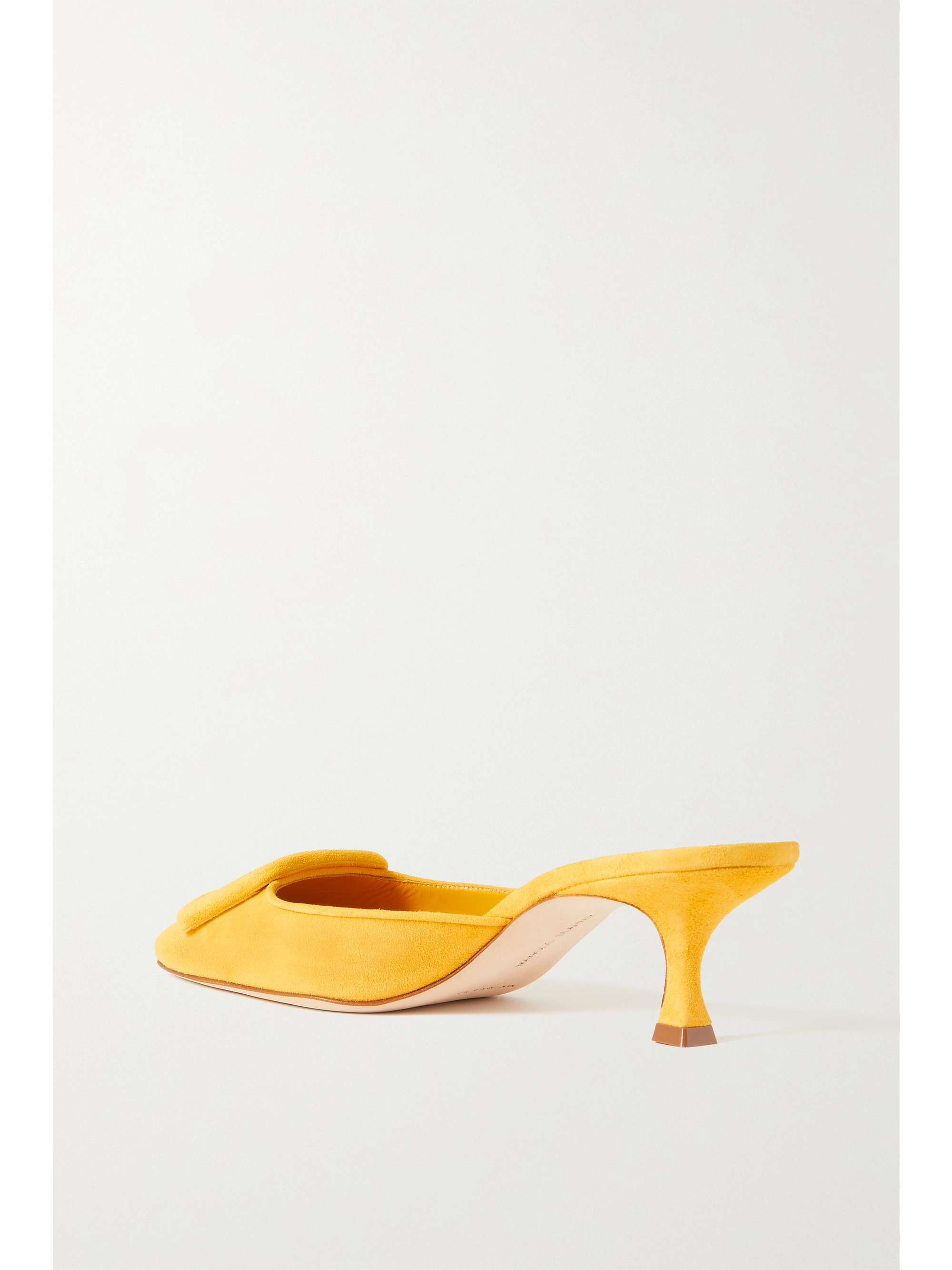 MANOLO BLAHNIK Maysale 50 buckled crepe de chine mules