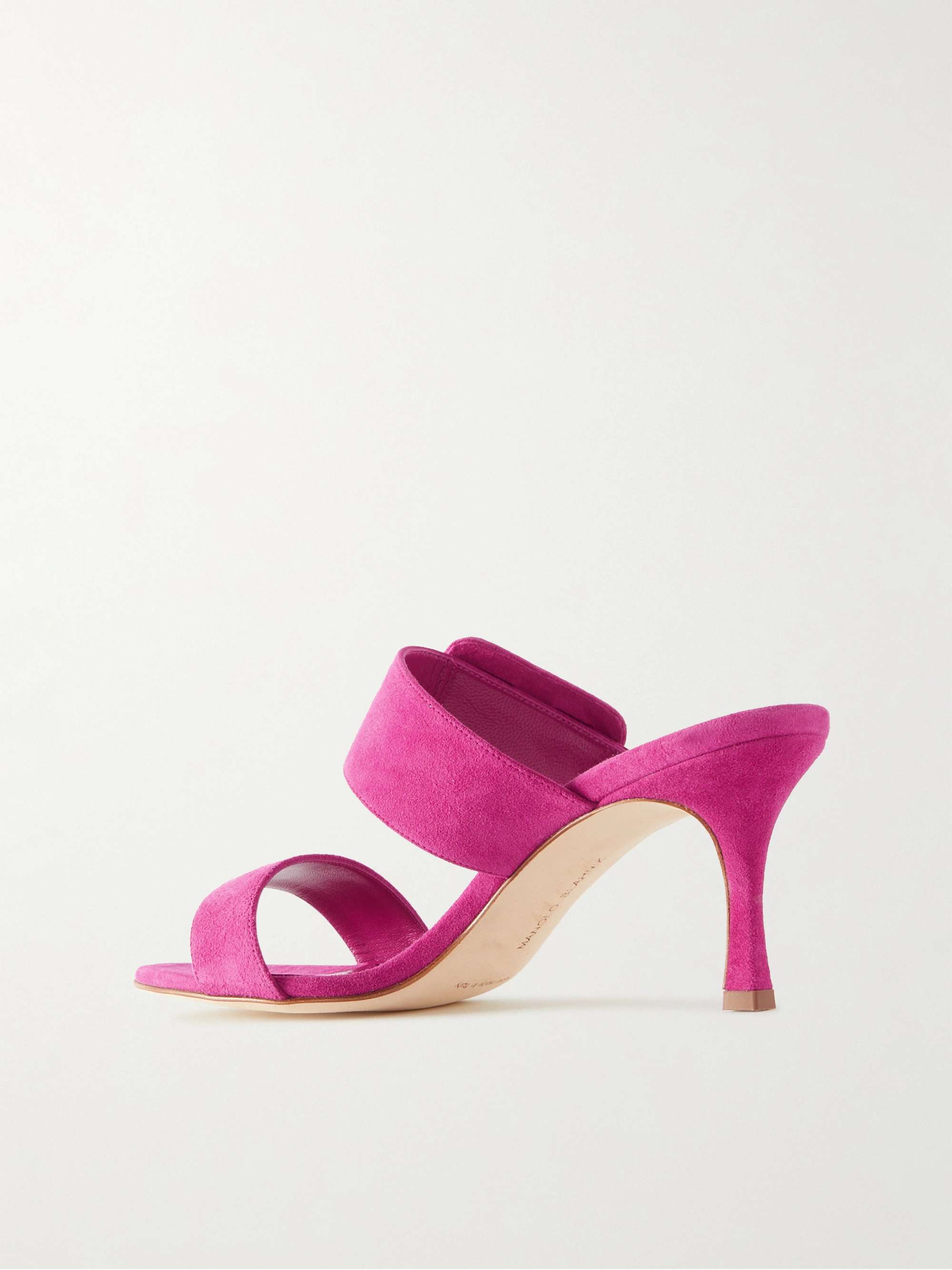MANOLO BLAHNIK Gable 70 buckled suede mules