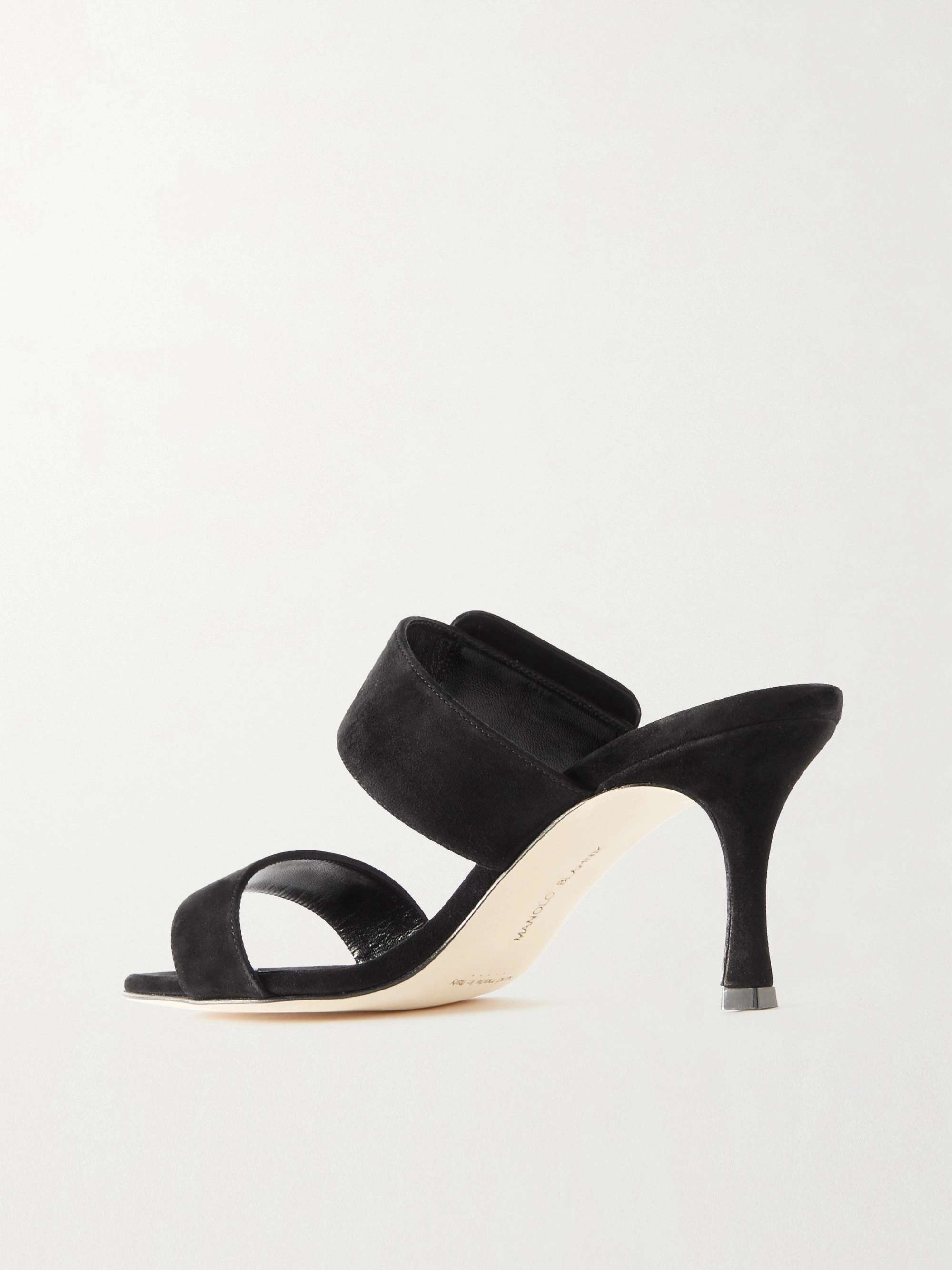 MANOLO BLAHNIK Gable 70 buckled suede mules