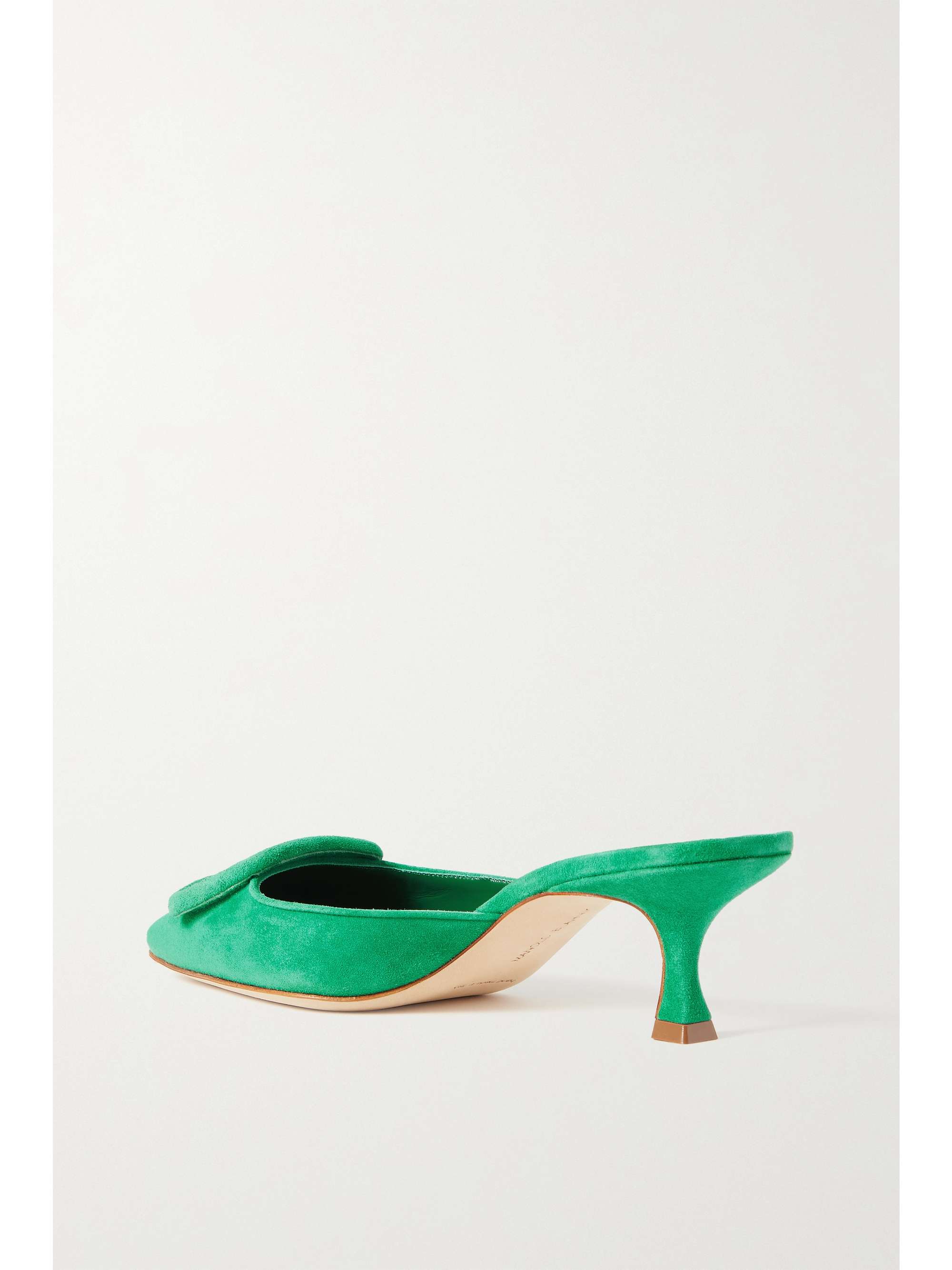 MANOLO BLAHNIK Maysale 50 buckled suede mules