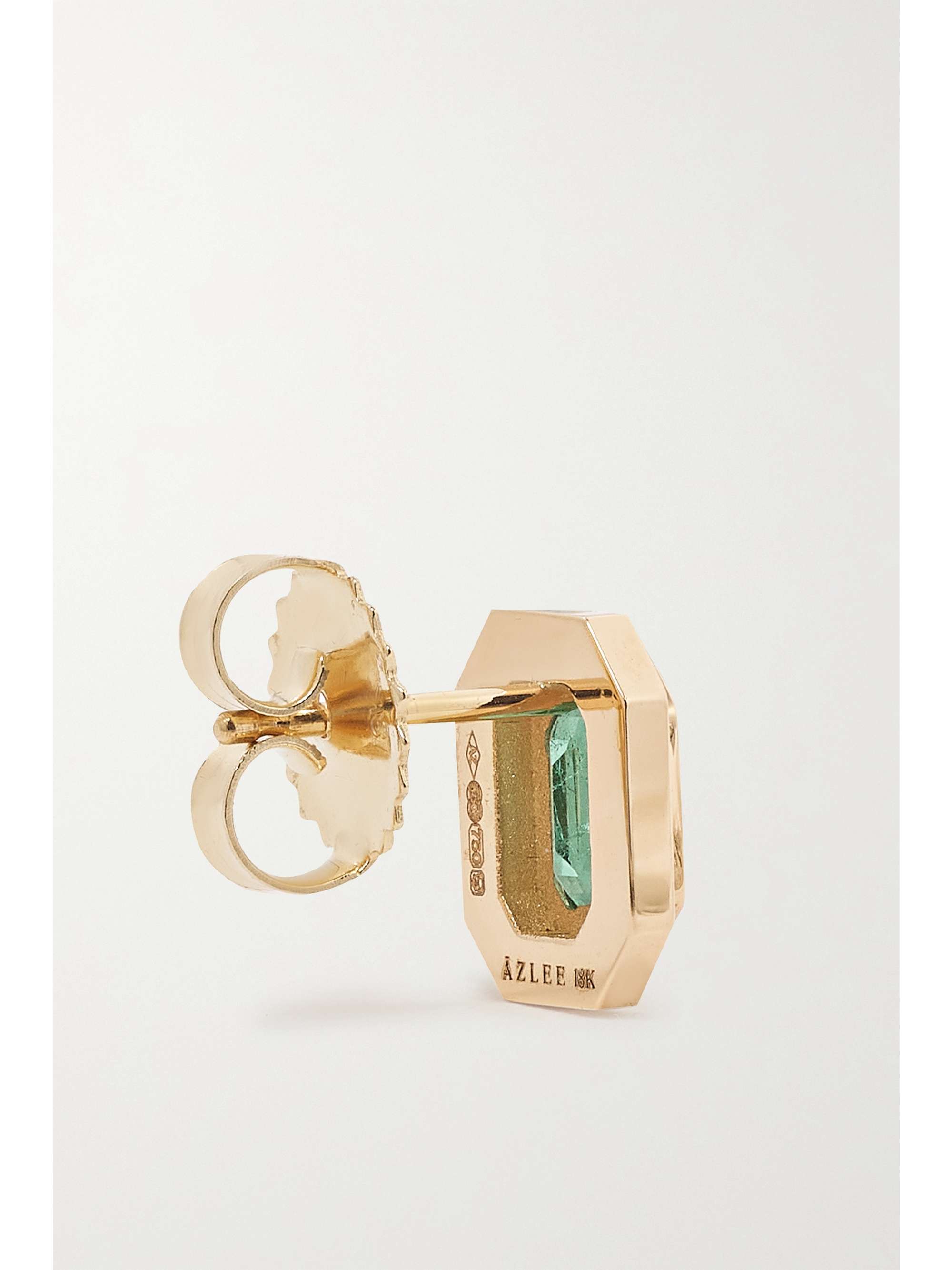 AZLEE Staircase 18-karat gold emerald earrings
