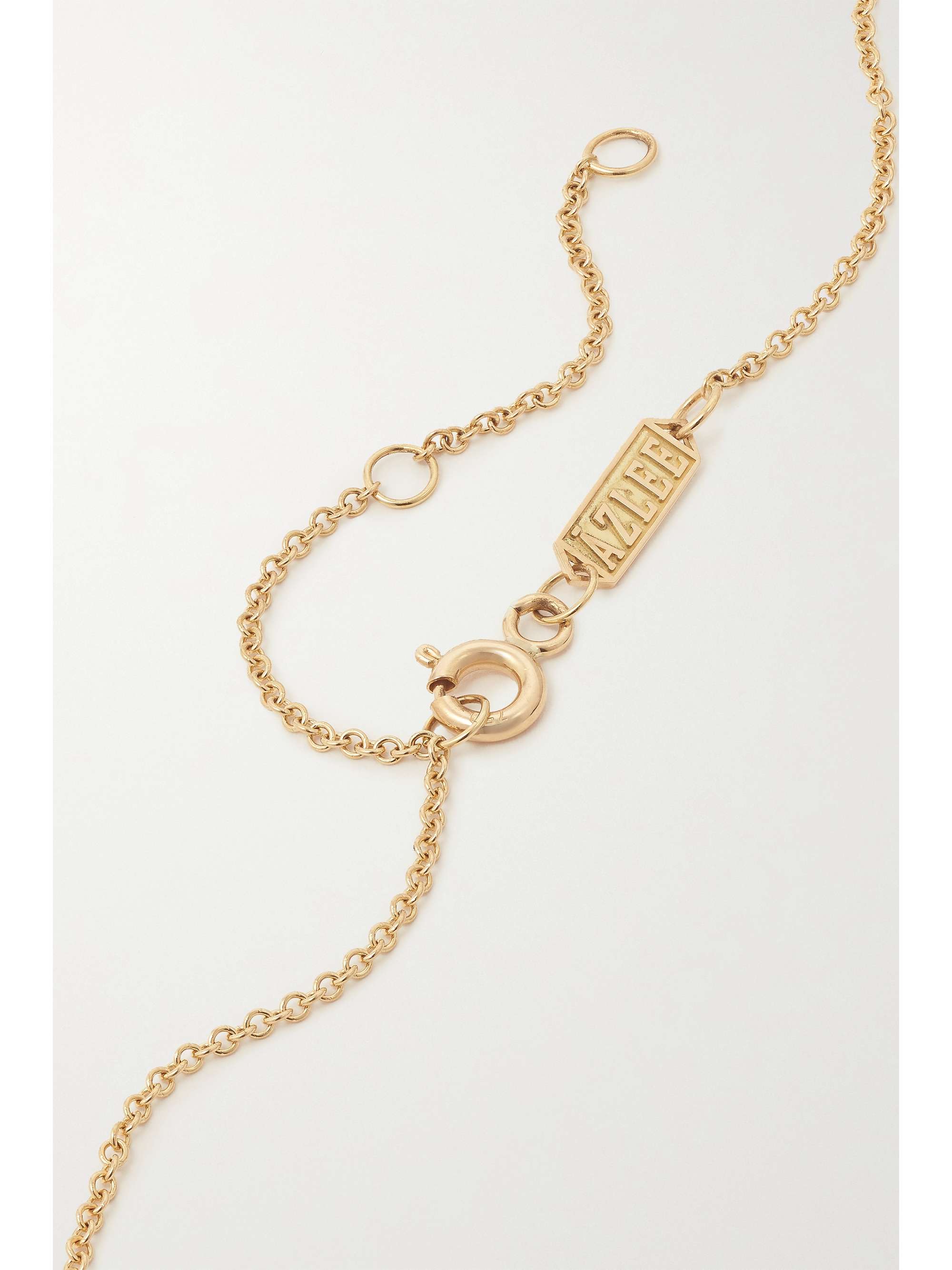 AZLEE Staircase 18-karat gold emerald necklace