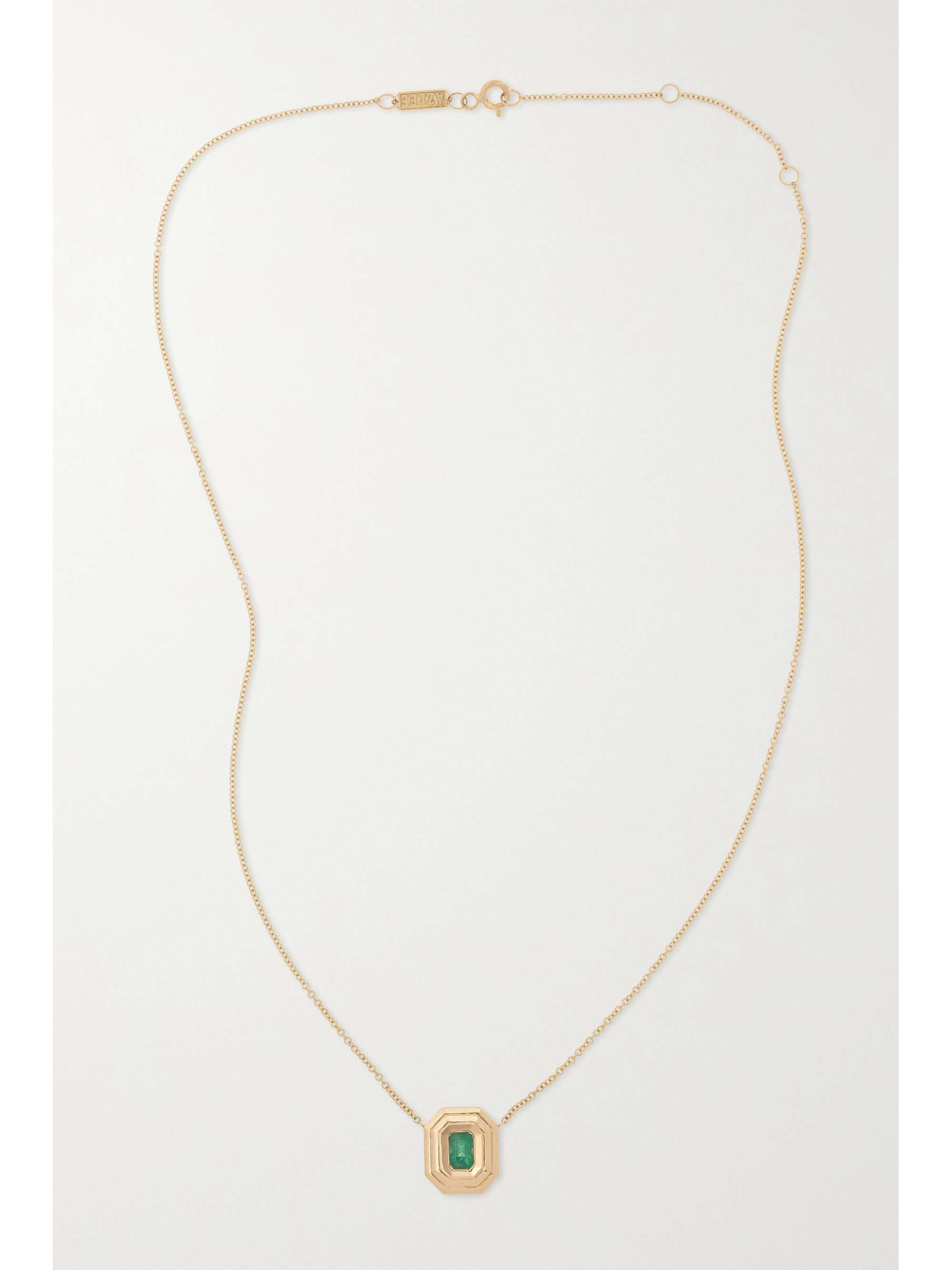 AZLEE Staircase 18-karat gold emerald necklace