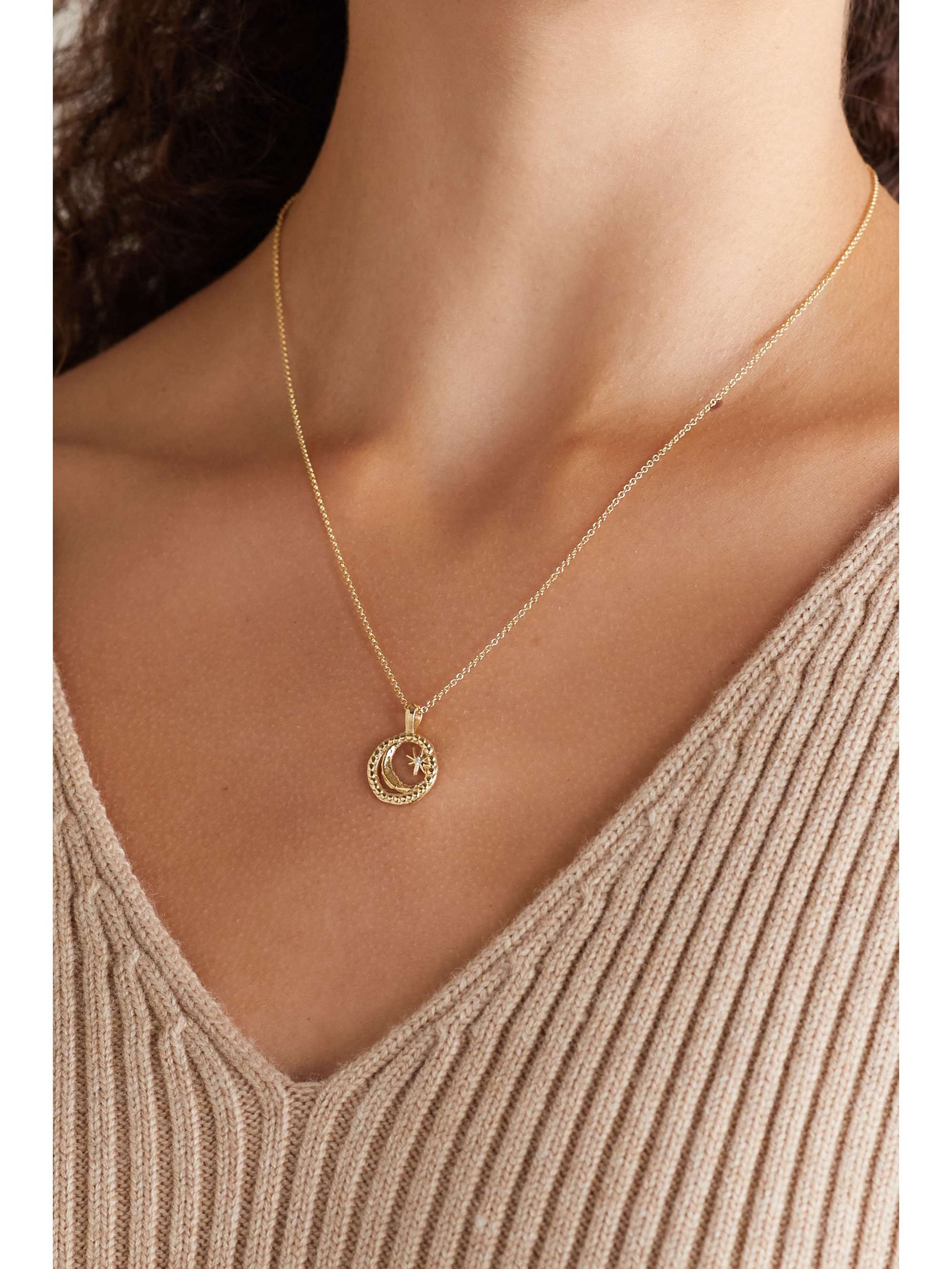 AZLEE Petite Animal Kingdom 18-karat gold diamond necklace