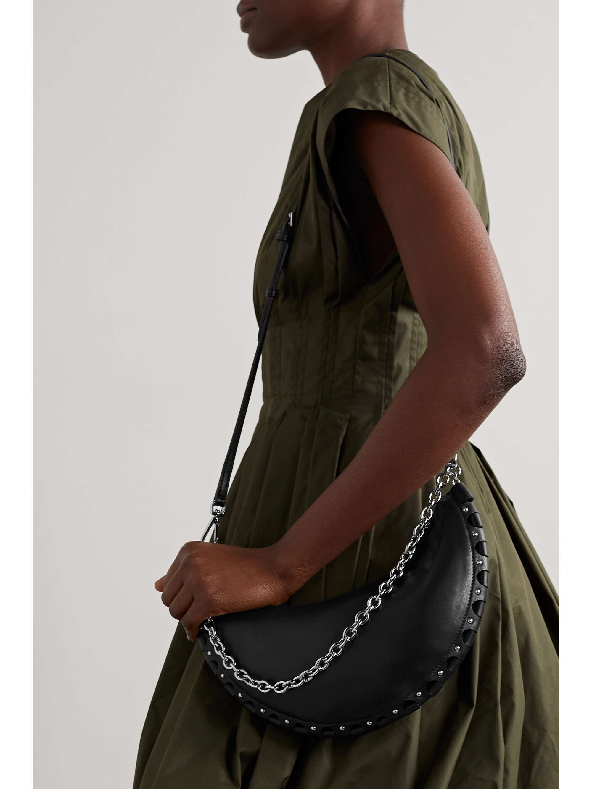 ALAÏA Demi Lune leopard-print calf hair shoulder bag