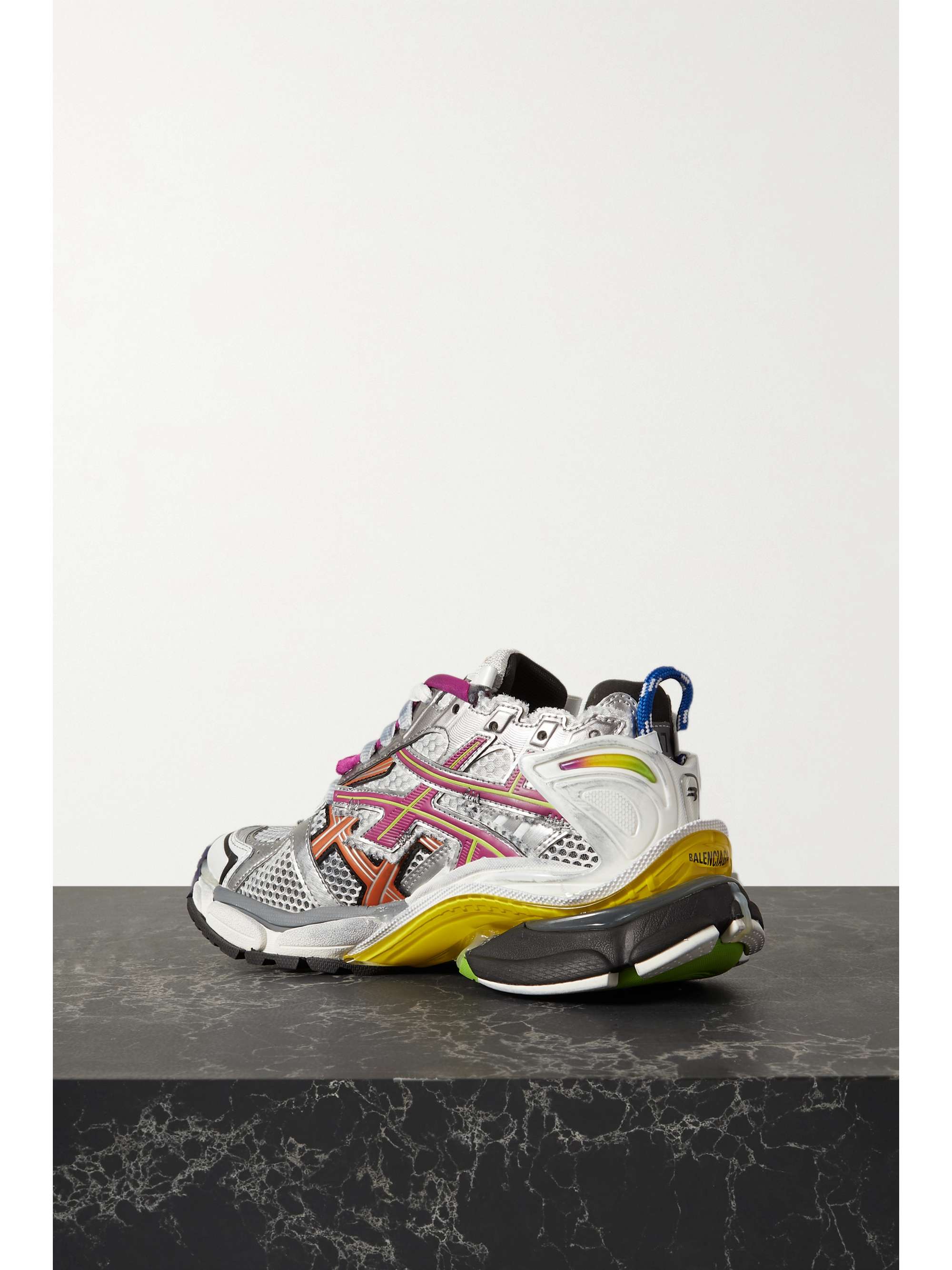BALENCIAGA Runner logo-detailed rubber-trimmed mesh sneakers