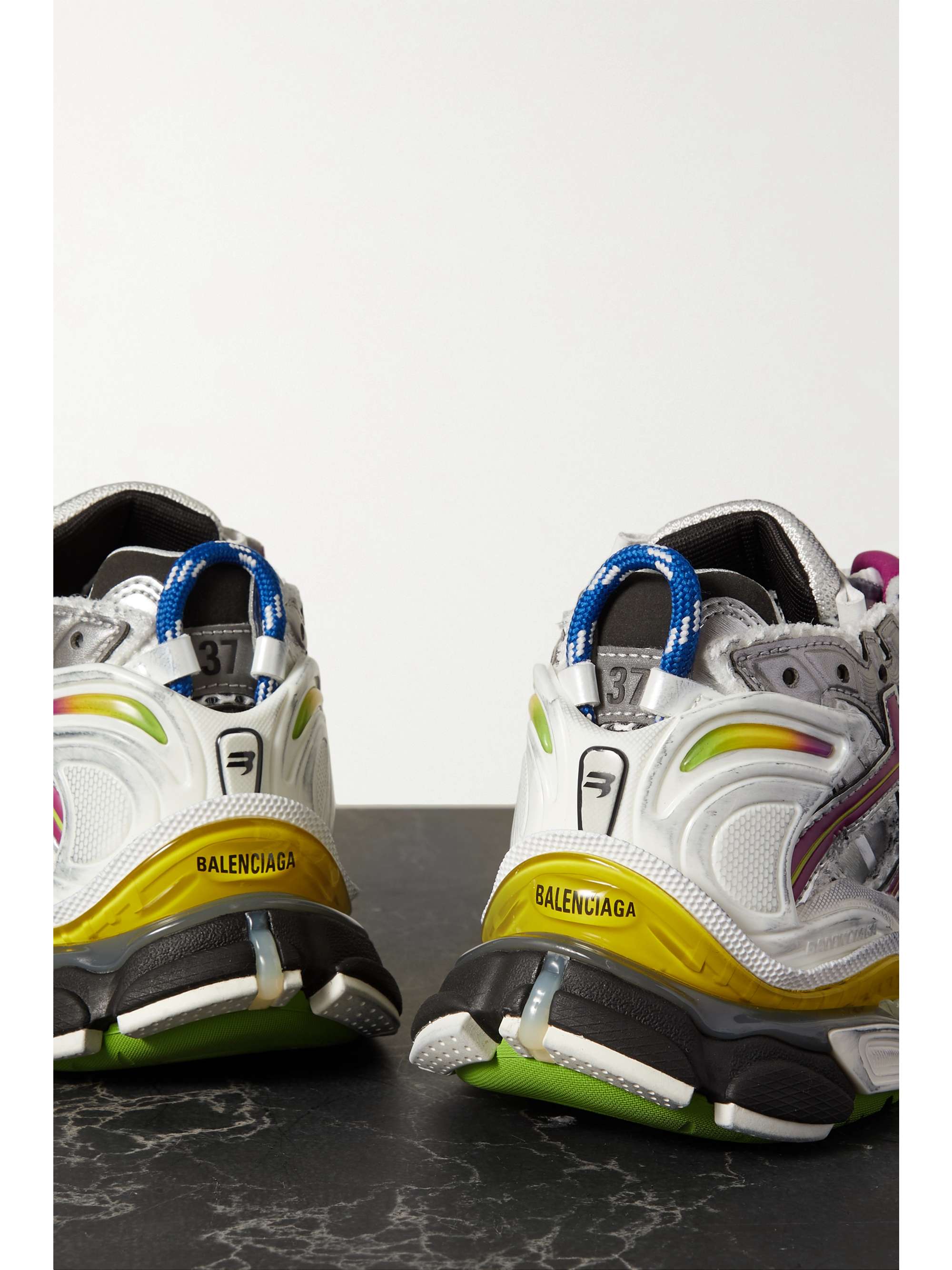 BALENCIAGA Runner logo-detailed rubber-trimmed mesh sneakers
