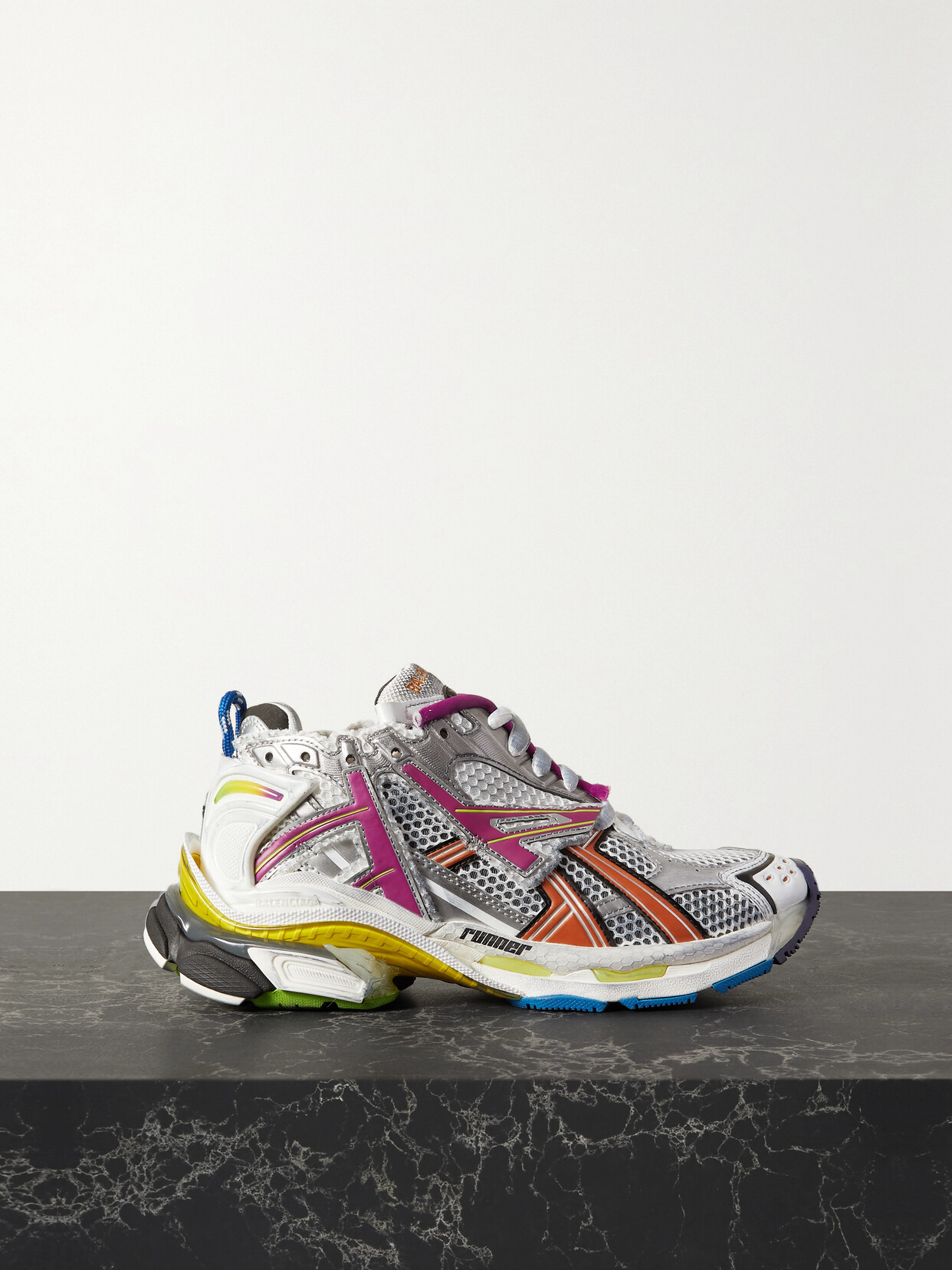 Balenciaga - Runner Rubber-trimmed Mesh And Nylon Sneakers - Silver ...