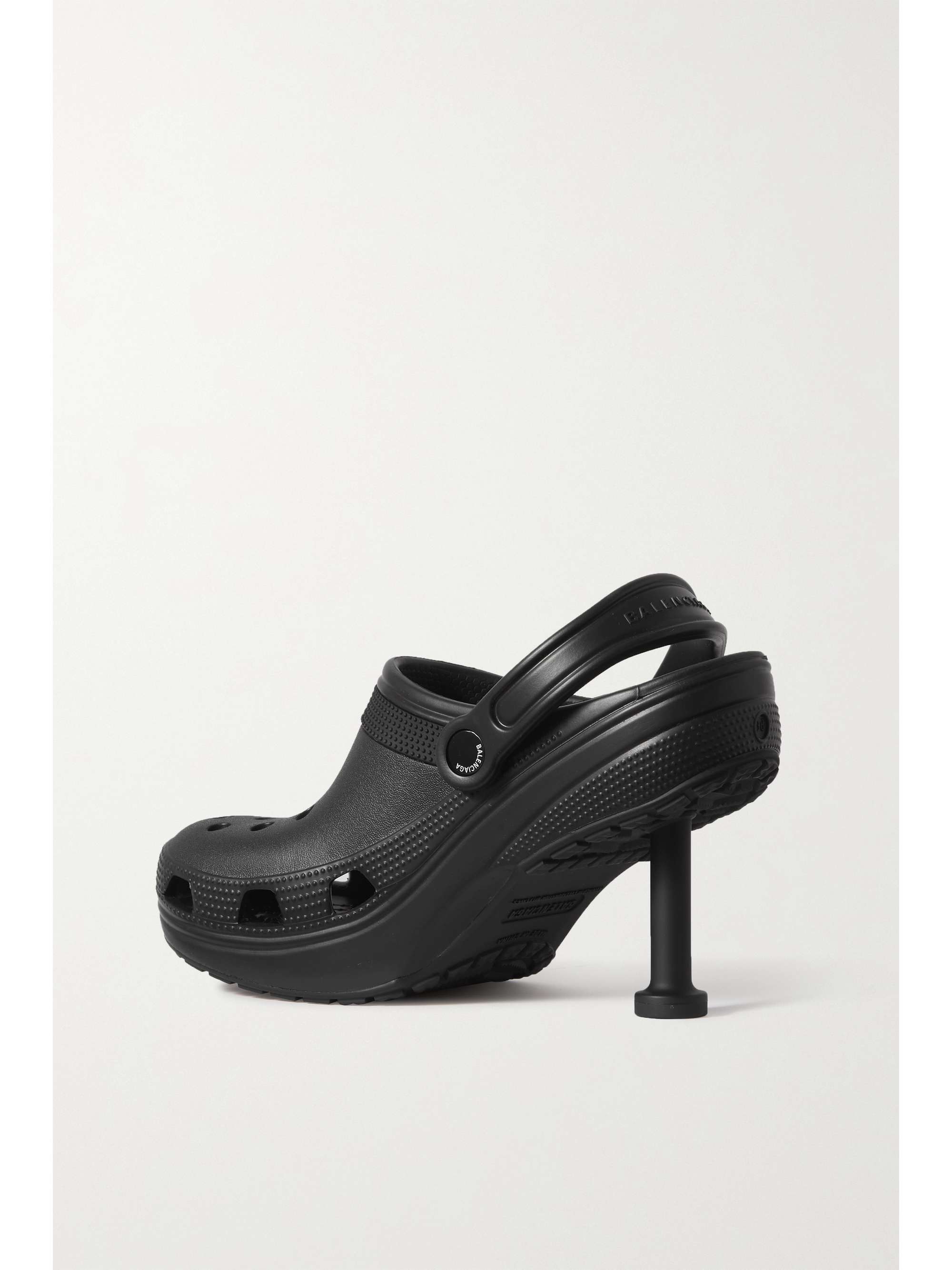 Black + Crocs Madame perforated rubber slingback pumps | BALENCIAGA | NET-A-PORTER