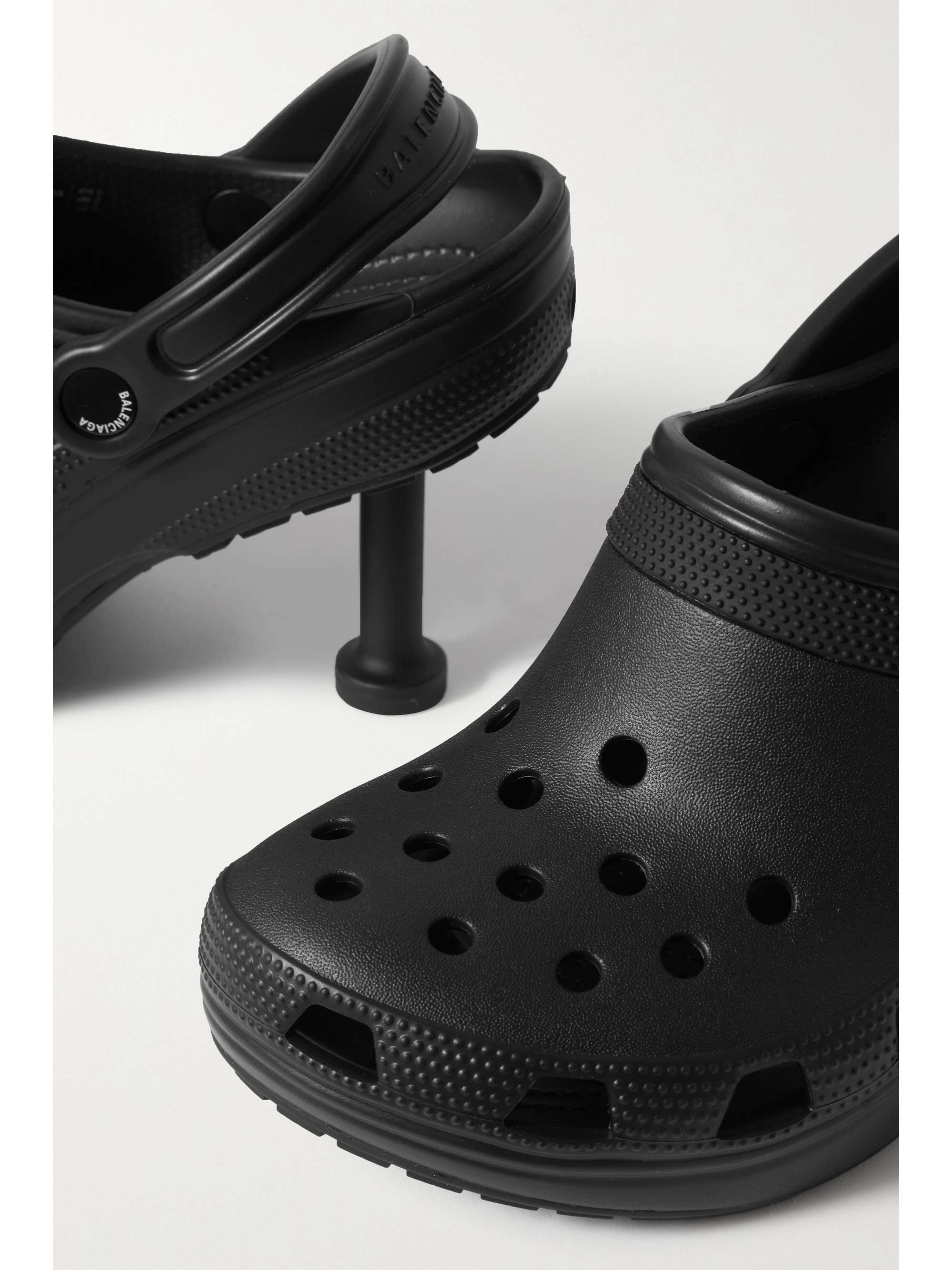 BALENCIAGA + Crocs Madame perforated rubber slingback pumps | NET-A-PORTER