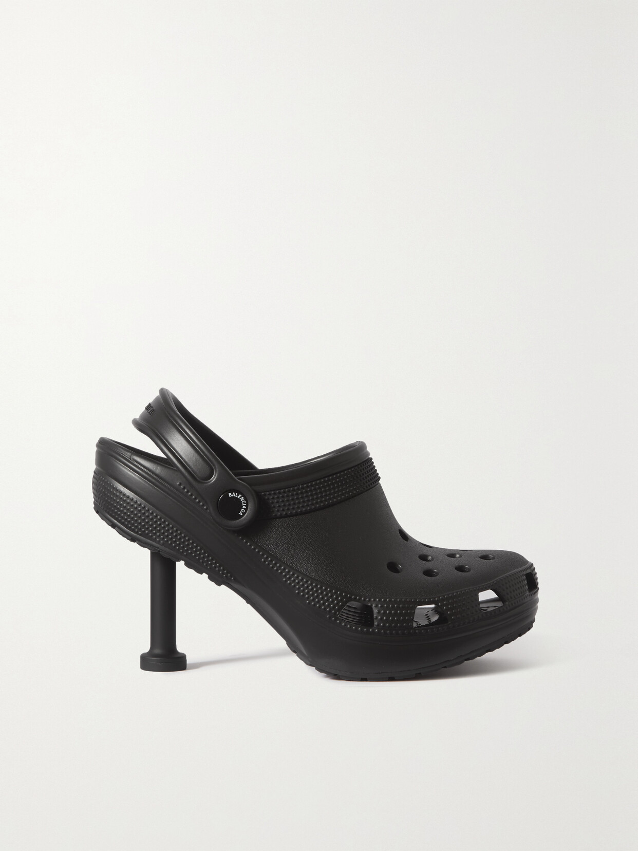 BALENCIAGA + CROCS MADAME PERFORATED RUBBER SLINGBACK PUMPS