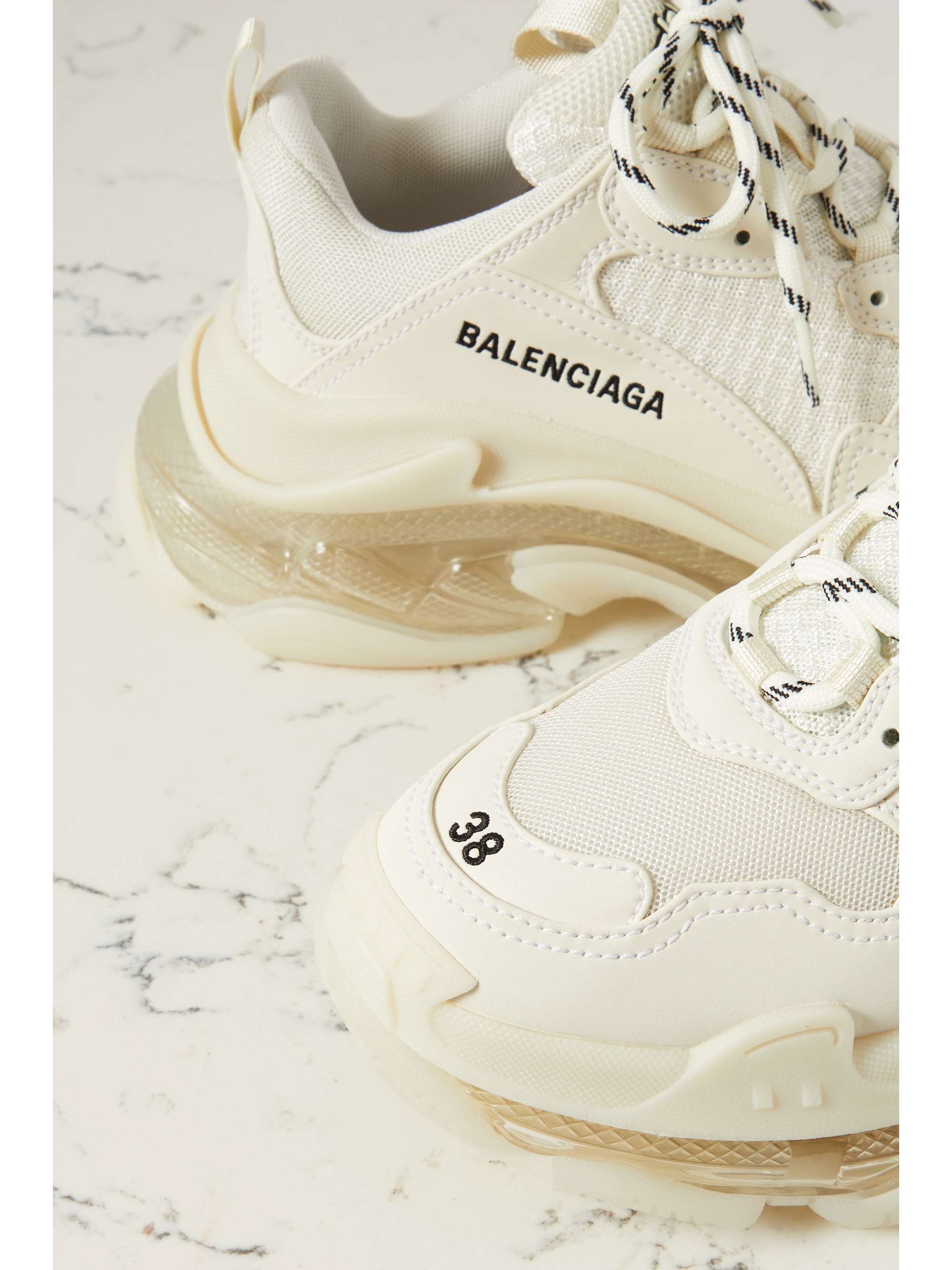 Balenciaga Triple S Leather and Mesh Sneakers