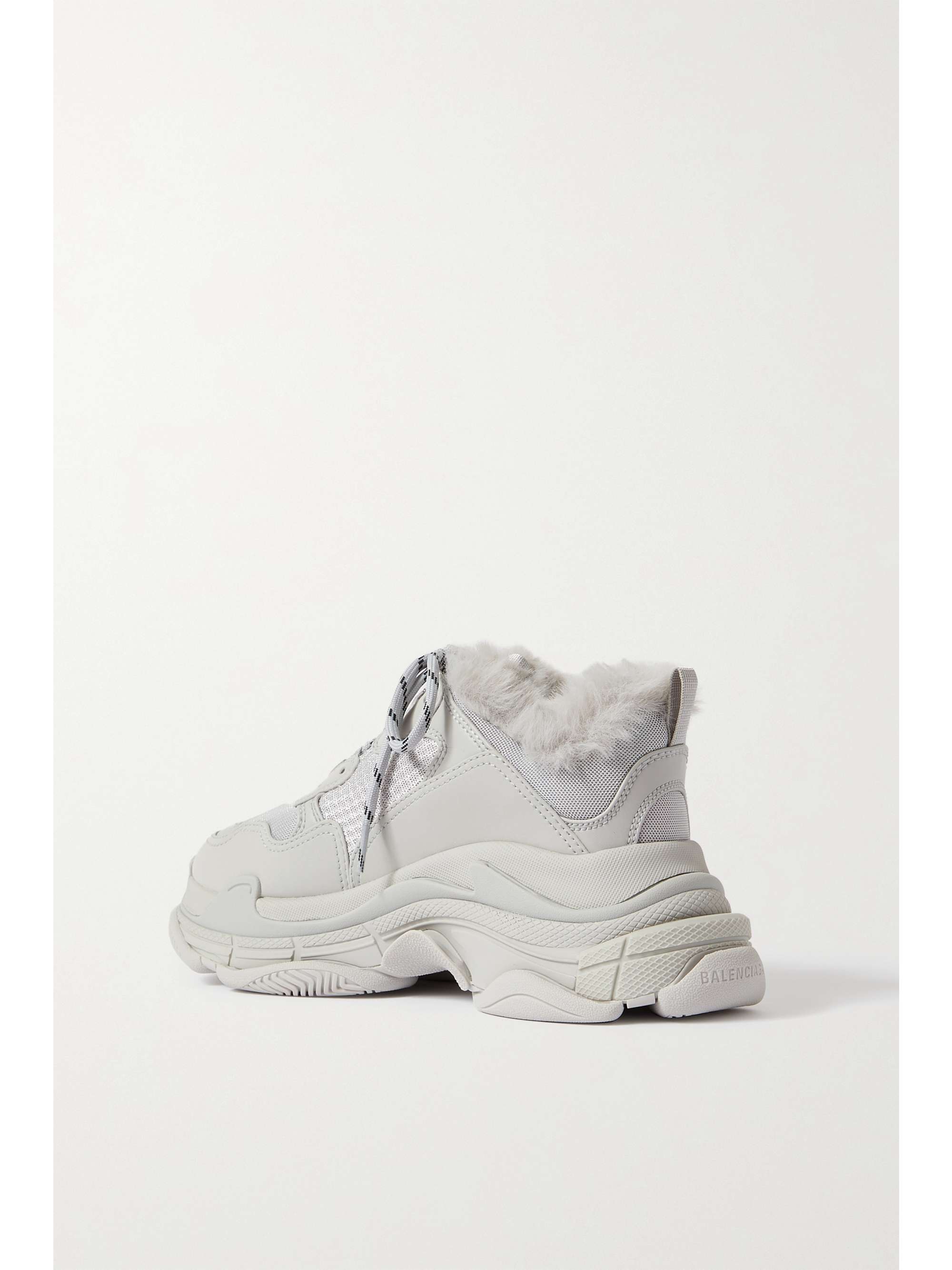 balenciaga triple s faux fur lined sneakers