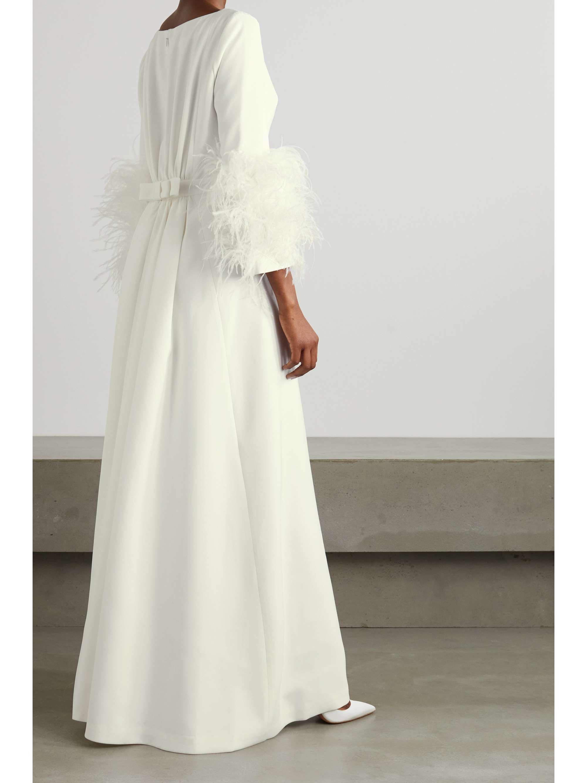 HUISHAN ZHANG Reign feather-trimmed crepe gown | NET-A-PORTER