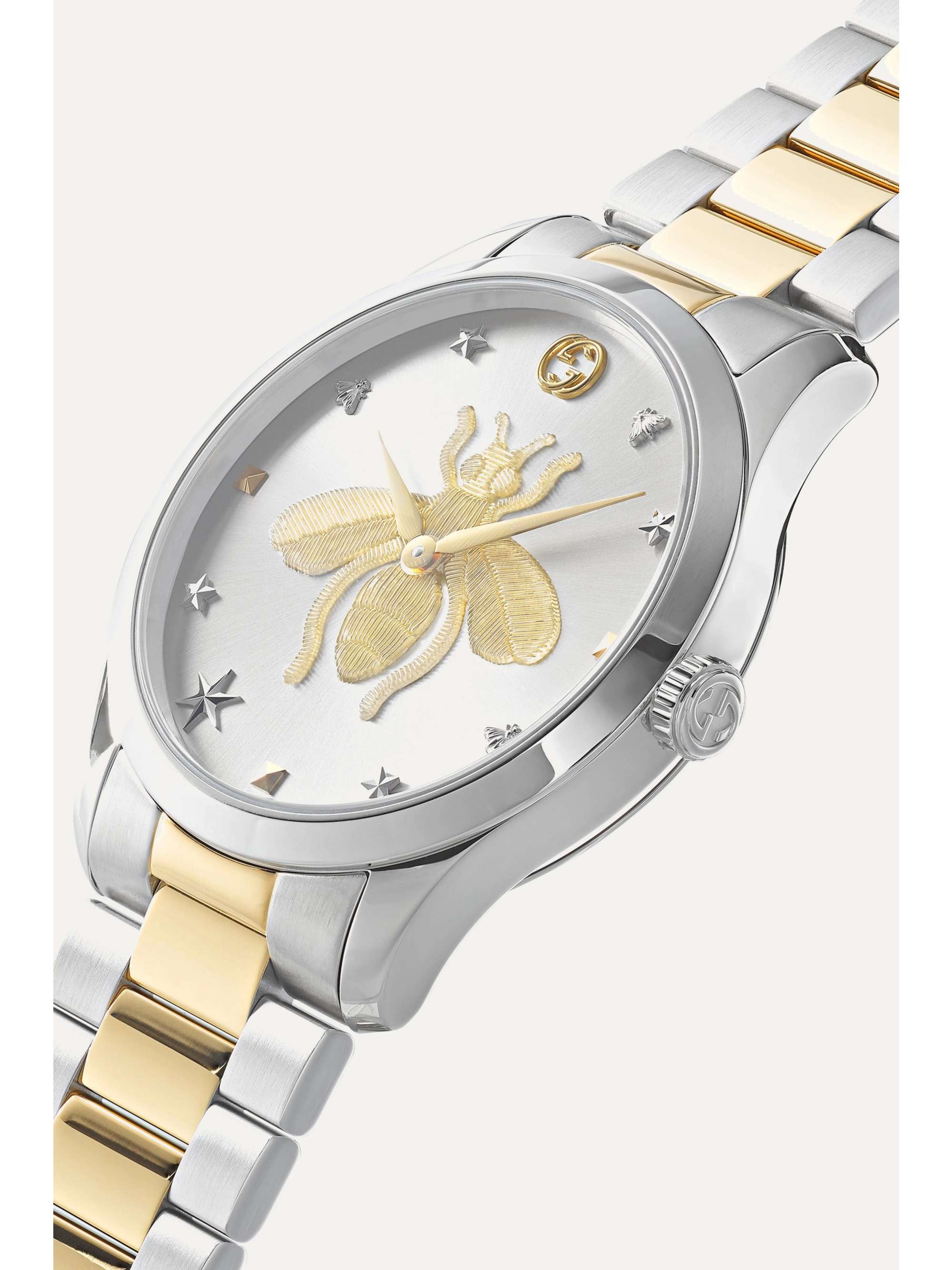 GUCCI Montre en acier inoxydable et plaqué PVD G-Timeless, 38 mm