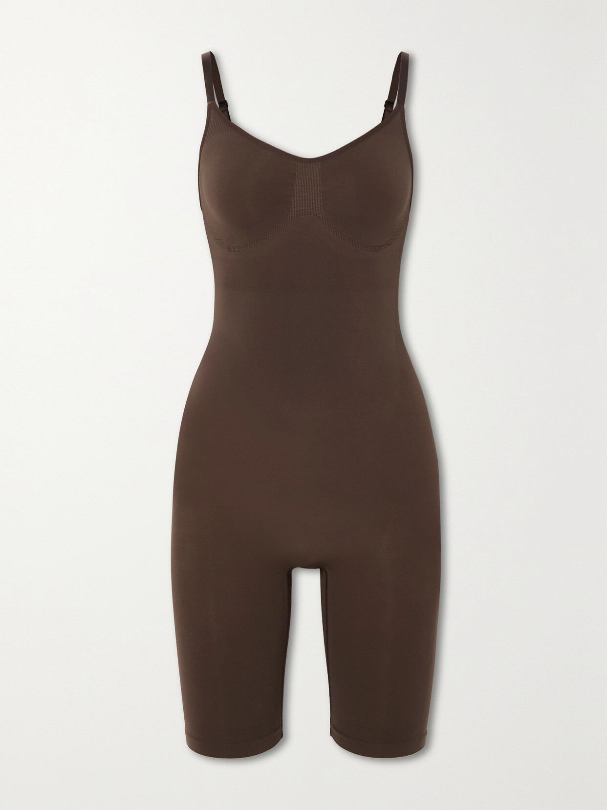 Skims Seamless Sculpt Low Back Bodysuit In Brown