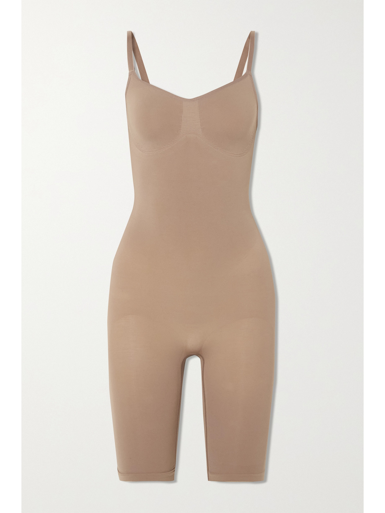 Skims Seamless Sculpt Low Back Bodysuit In Brown