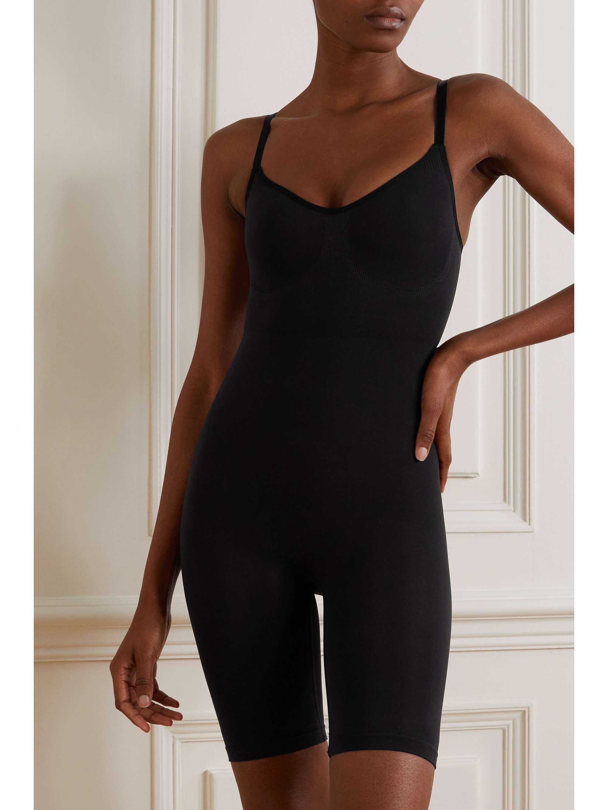 Black Seamless Sculpt Low Back bodysuit Onyx SKIMS NETAPORTER