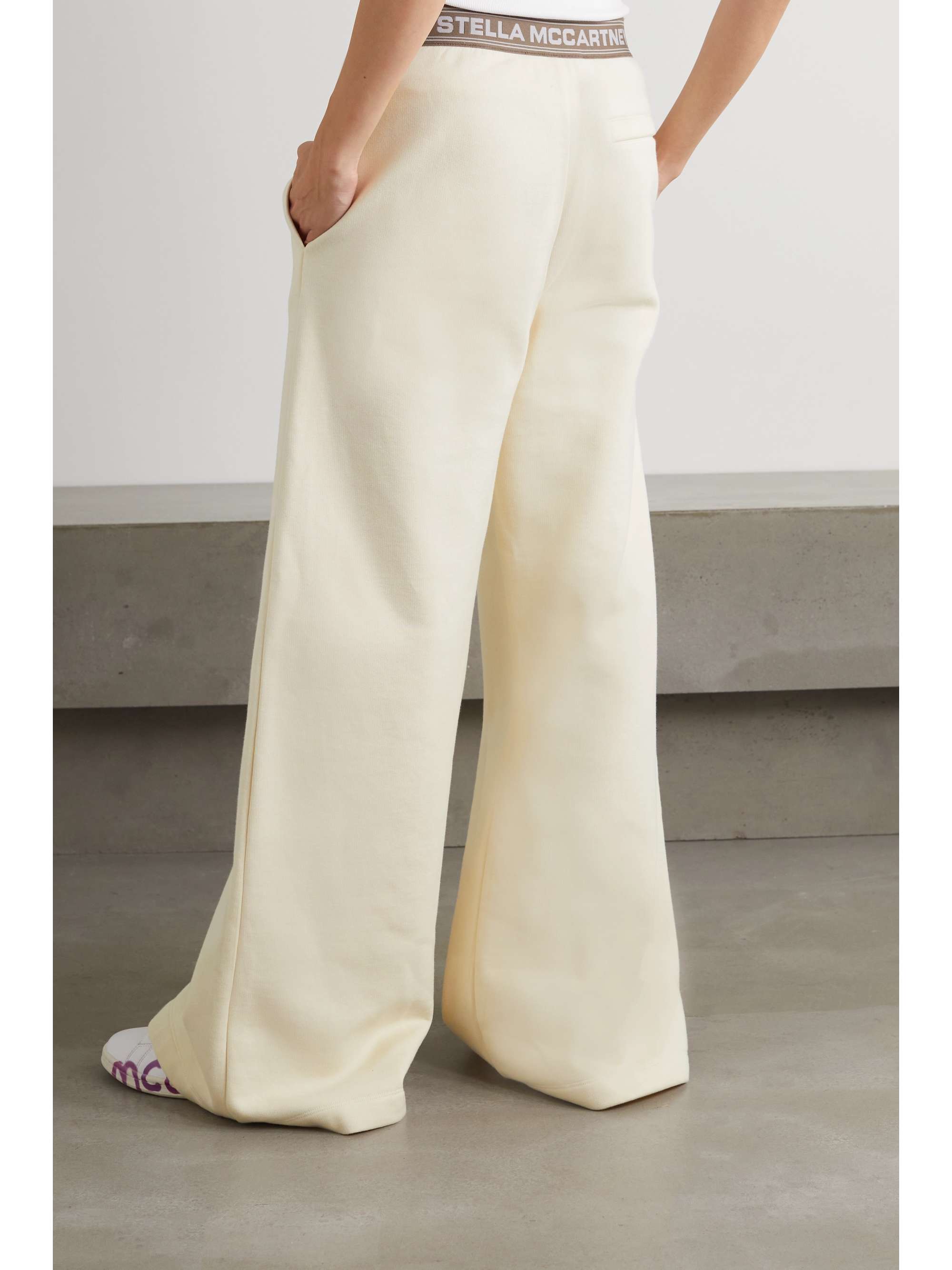 STELLA MCCARTNEY Cotton-jersey wide-leg track pants