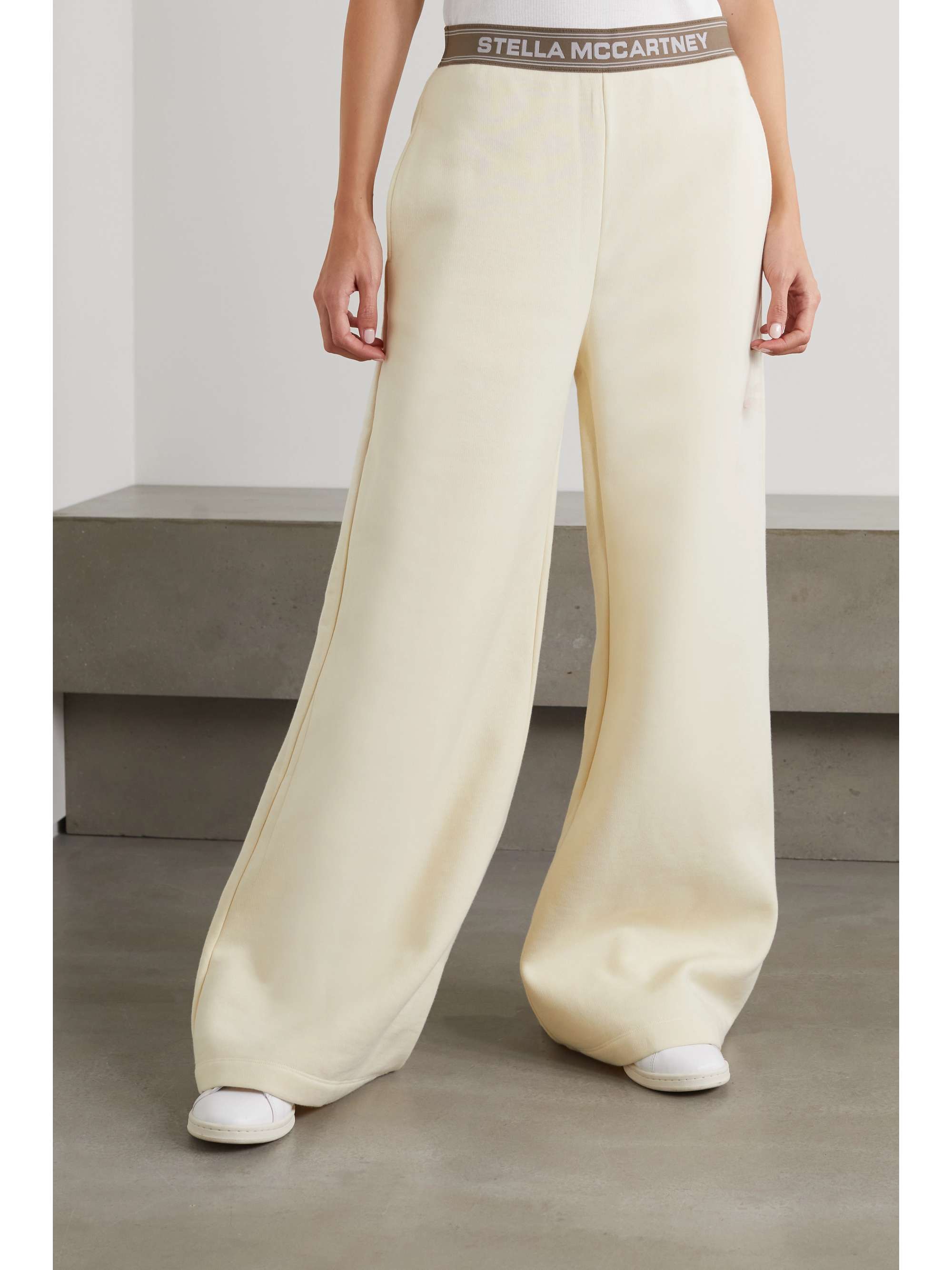 STELLA MCCARTNEY Cotton-jersey wide-leg track pants
