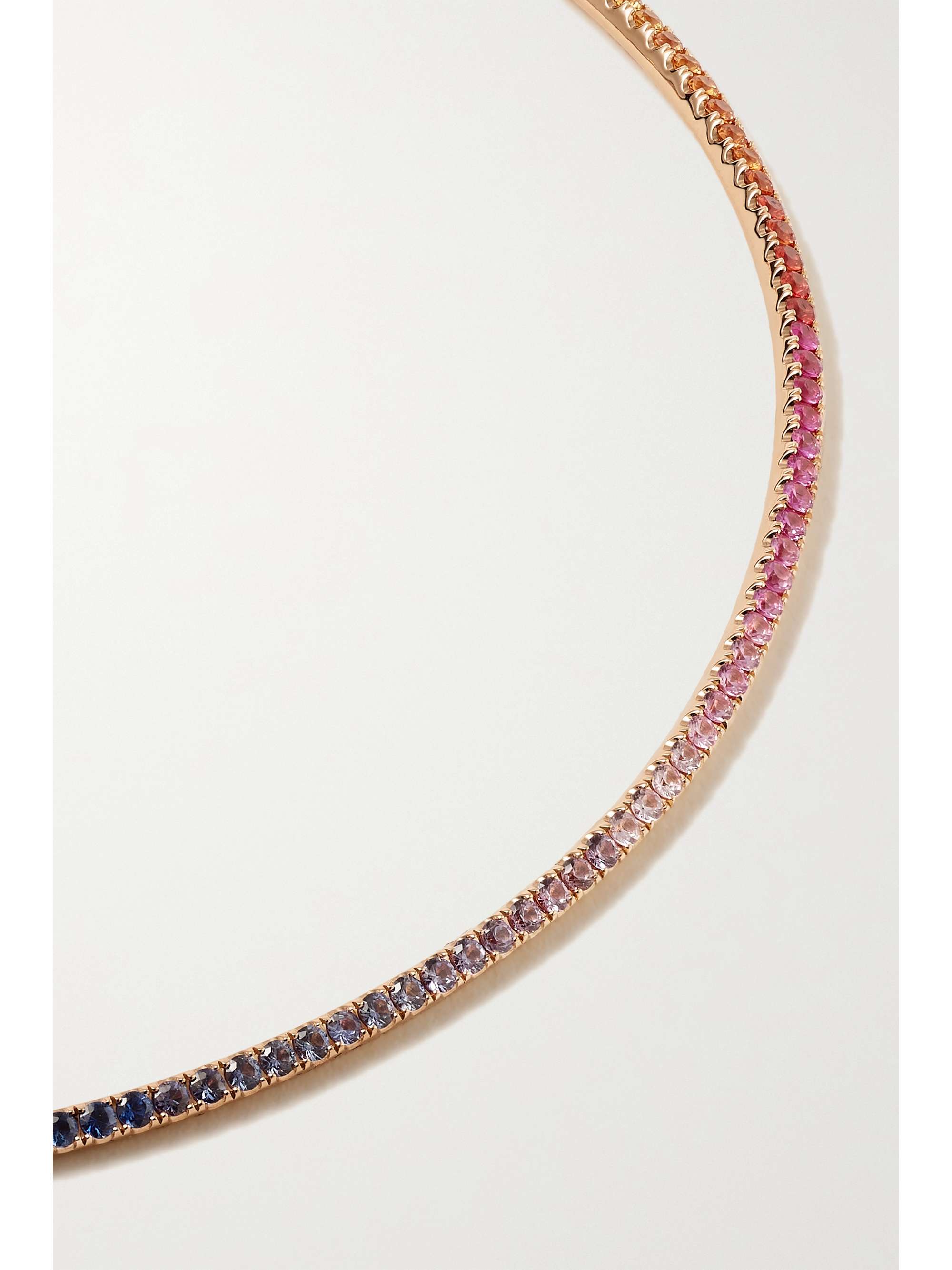 DIANE KORDAS 18-karat rose gold, sapphire and tsavorite choker