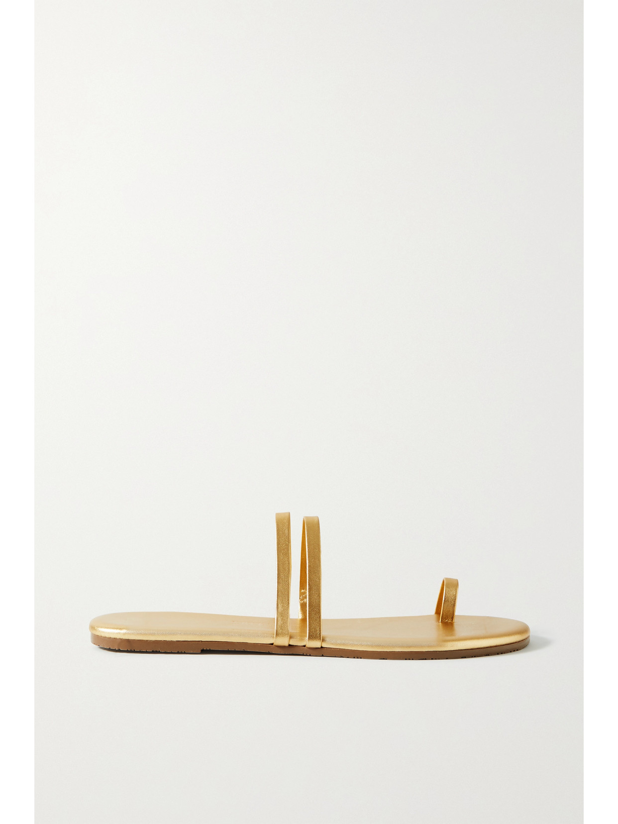 Shop Tkees Leah Metallic Leather Sandals In Gold