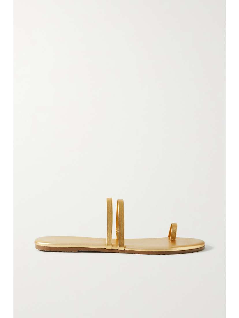 TKEES Leah Metallic Leather Sandals