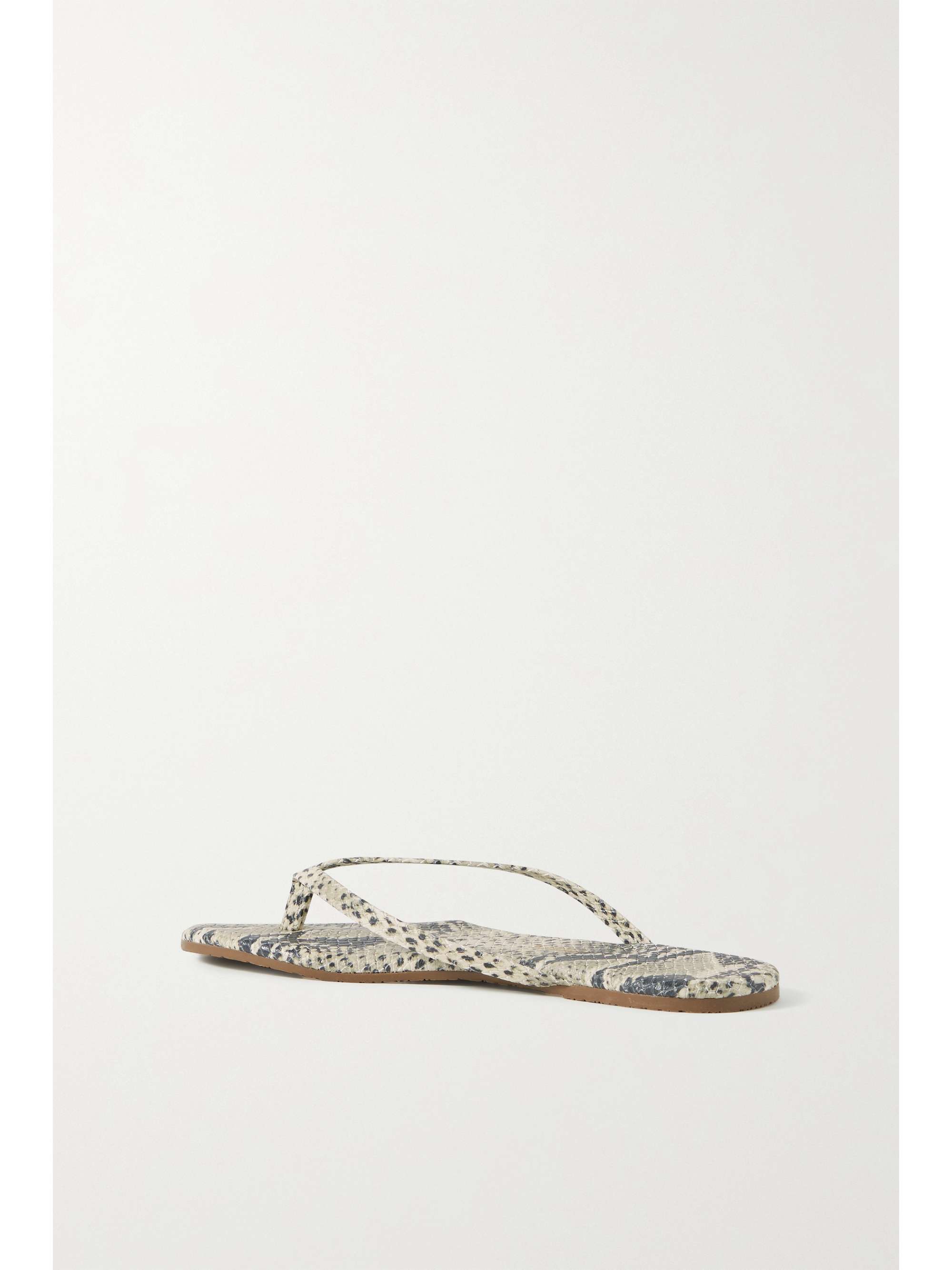 TKEES Studio Exotic snake-effect leather flip flops