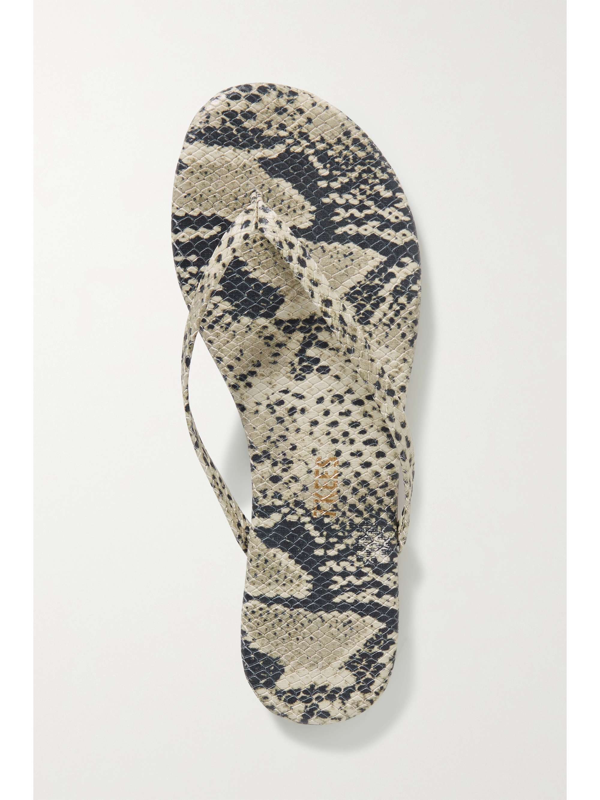 TKEES Studio Exotic snake-effect leather flip flops